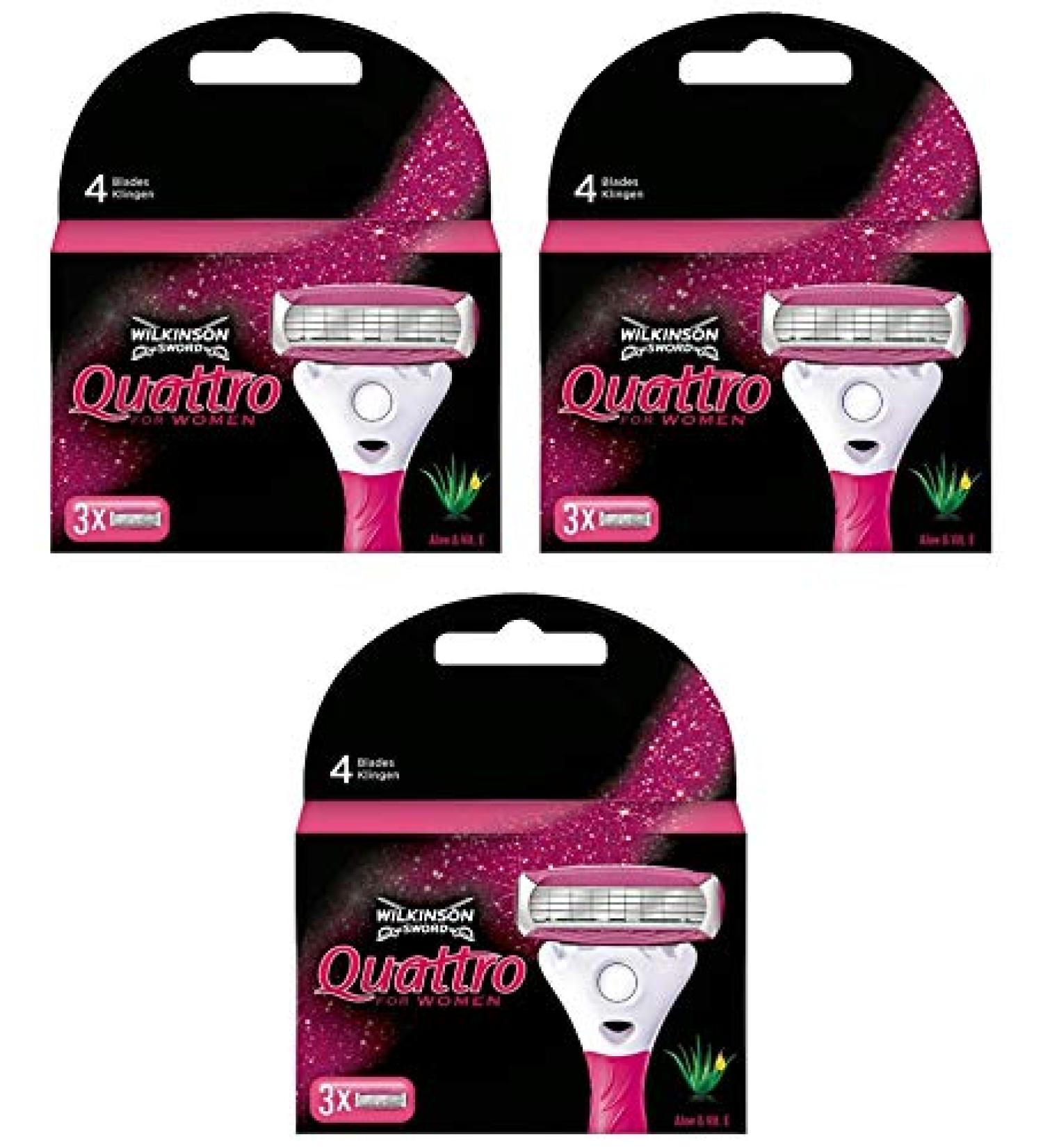 Wilkinson Sword Quattro Women - 9 Blades for Smooth Legs Armpits & Bikini Area | Economy Pack - Year s Supply - Buy Online on GoSupps.com