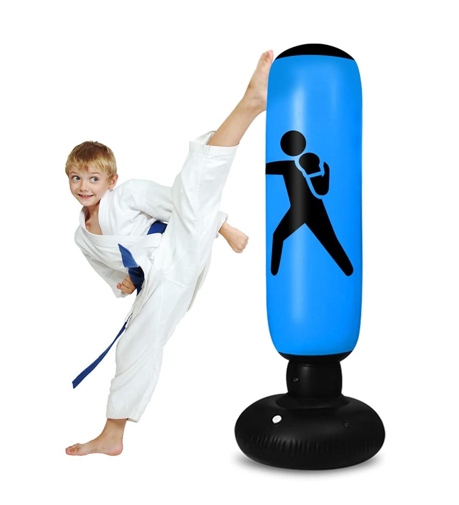Kids Christmas Punching Bag - 63 Bounce-Back Anger Toy for Boys & Girls - Martial Arts Training & Energy Release - Blue - Buy Online on GoSupps.com