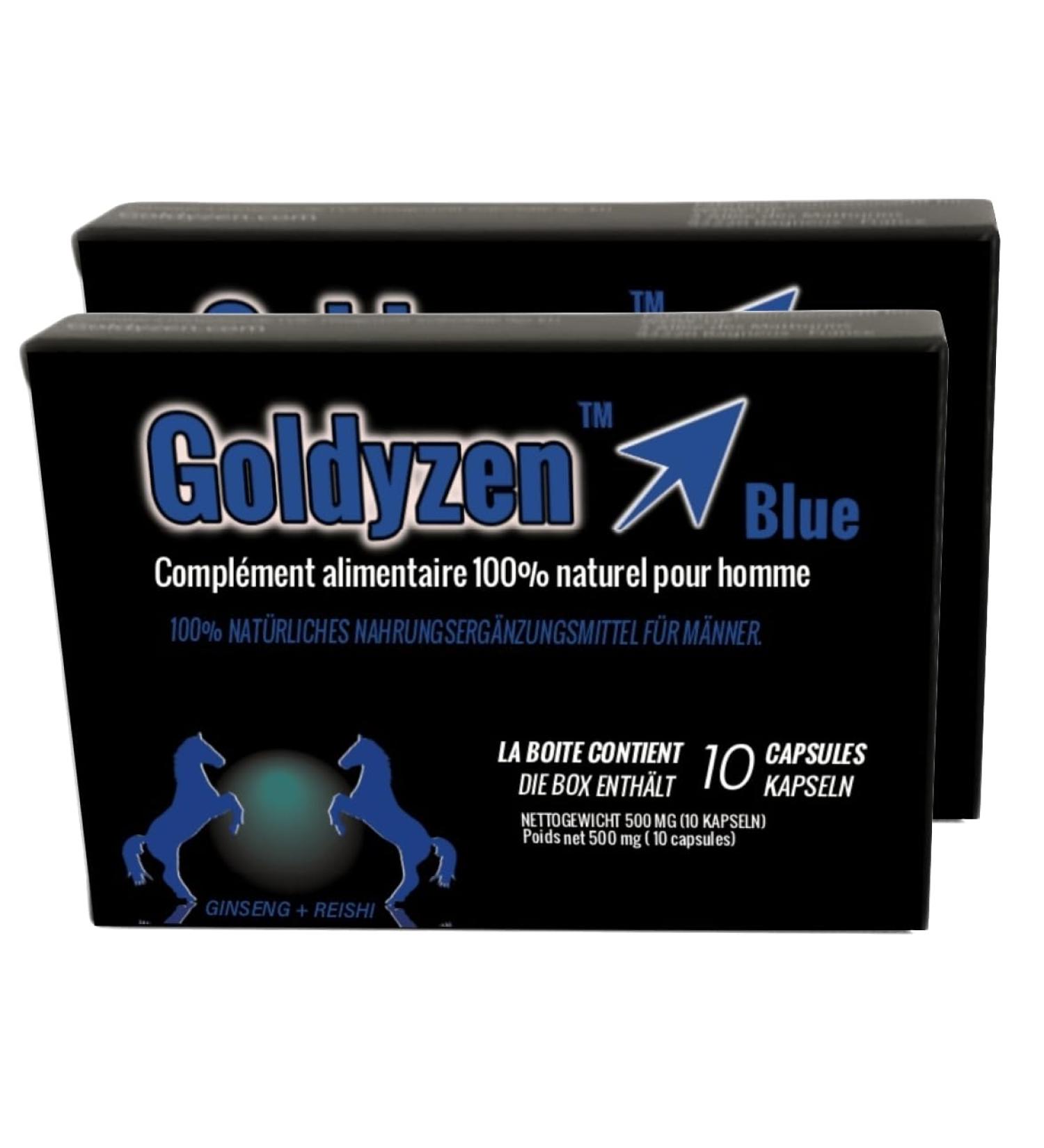 Goldyzen Blue - Compl ments alimentaires naturels pour hommes Au complexe Ginseng & Reishi - Blister de 20 g lules