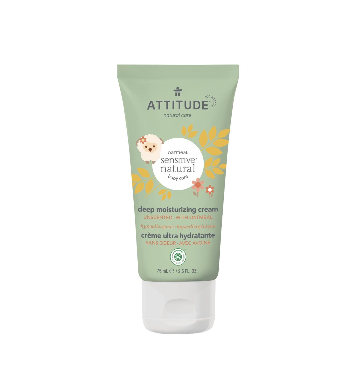 ATTITUDE Unscented Baby Deep Moisturizing Cream - 2.5 fl oz (75 ml) for Sensitive Skin - Buy Online on GoSupps.com