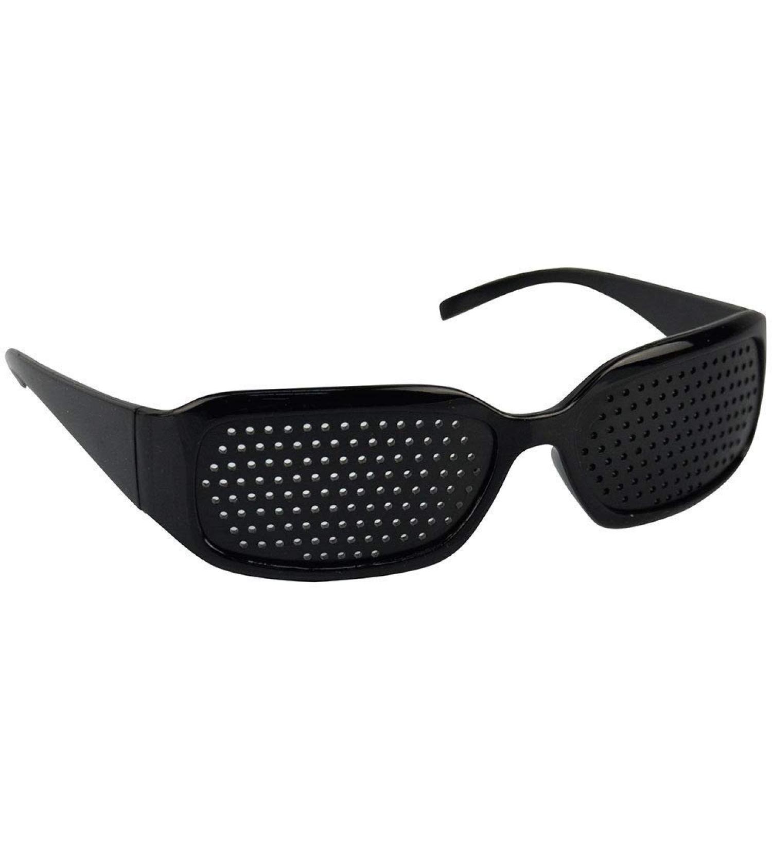 Pinhole Glasses for Eye Training | Black Mesh Glasses with Foldable Temples - Relaxation & Vision Improvement - Buy Online on GoSupps.com