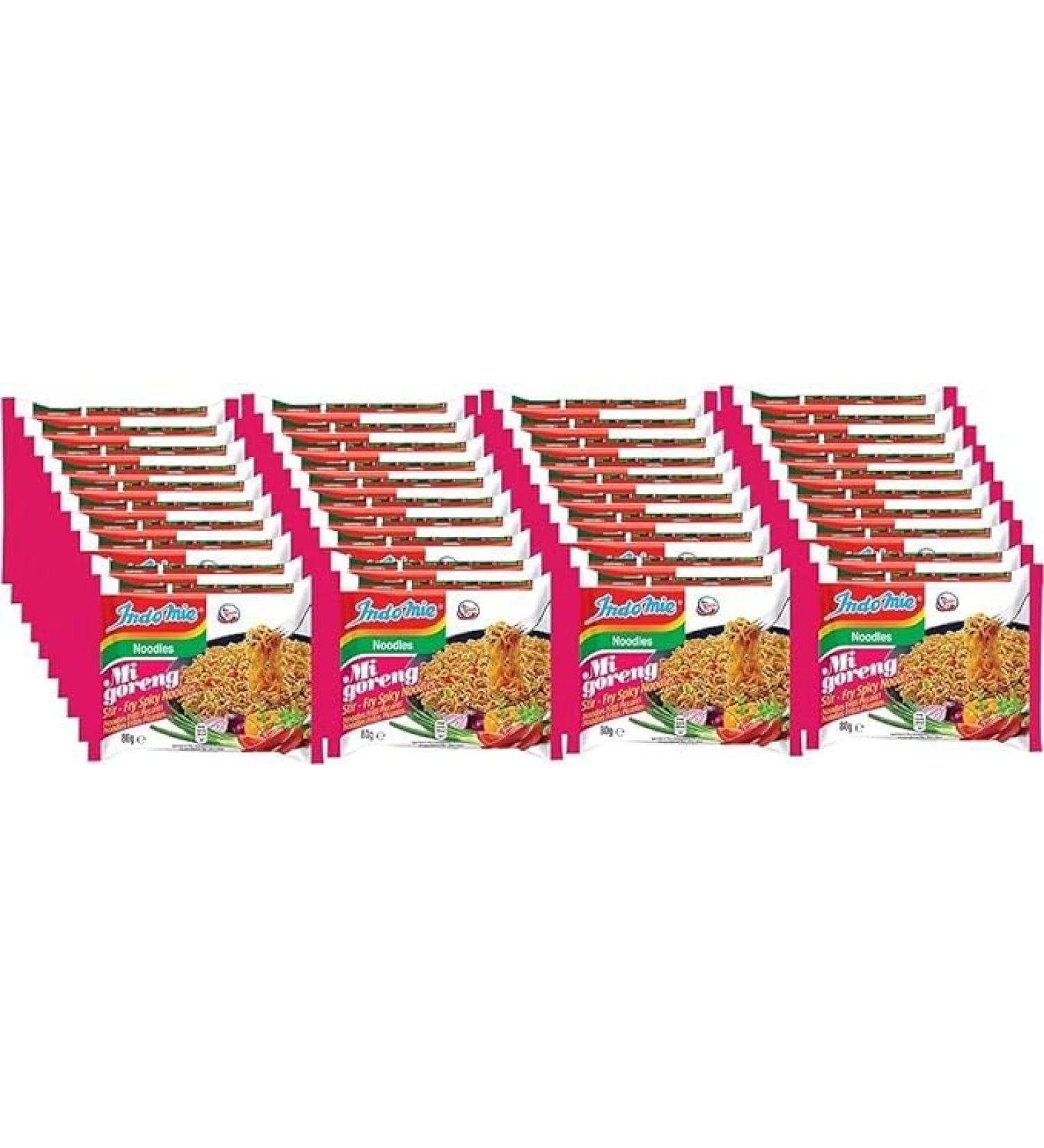 Indomie Mi Goreng Stir Fry Spicy Noodles 80g (Pack of 20) | Authentic Indonesian Instant Noodles | Versatile Meal Option | Ready in 3 Minutes - Buy Online on GoSupps.com