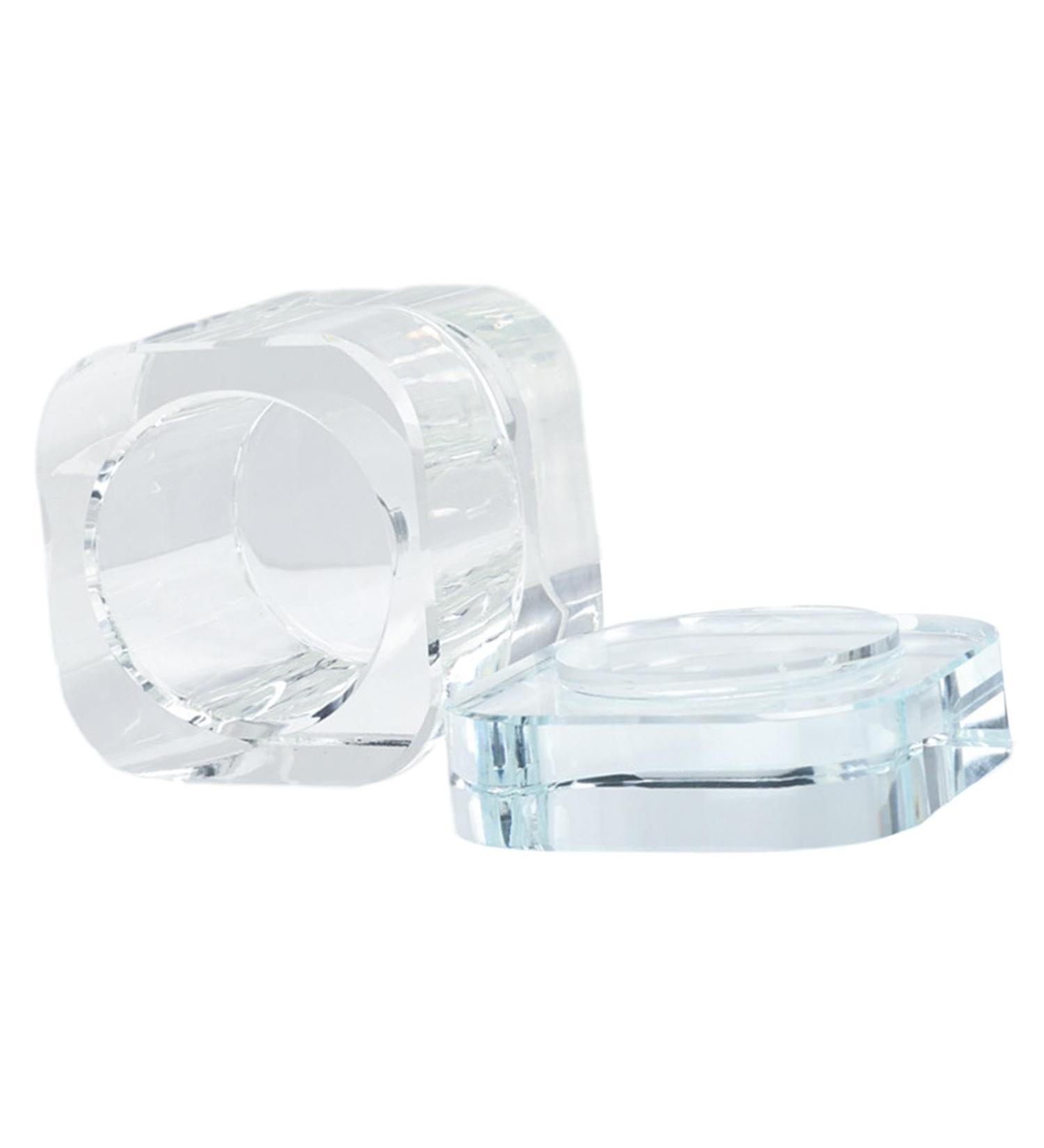 Colcolo Nail Art Glass Dish with Lid Glass Cup Easy to Clean for Salon Home Clear - Buy Online on GoSupps.com