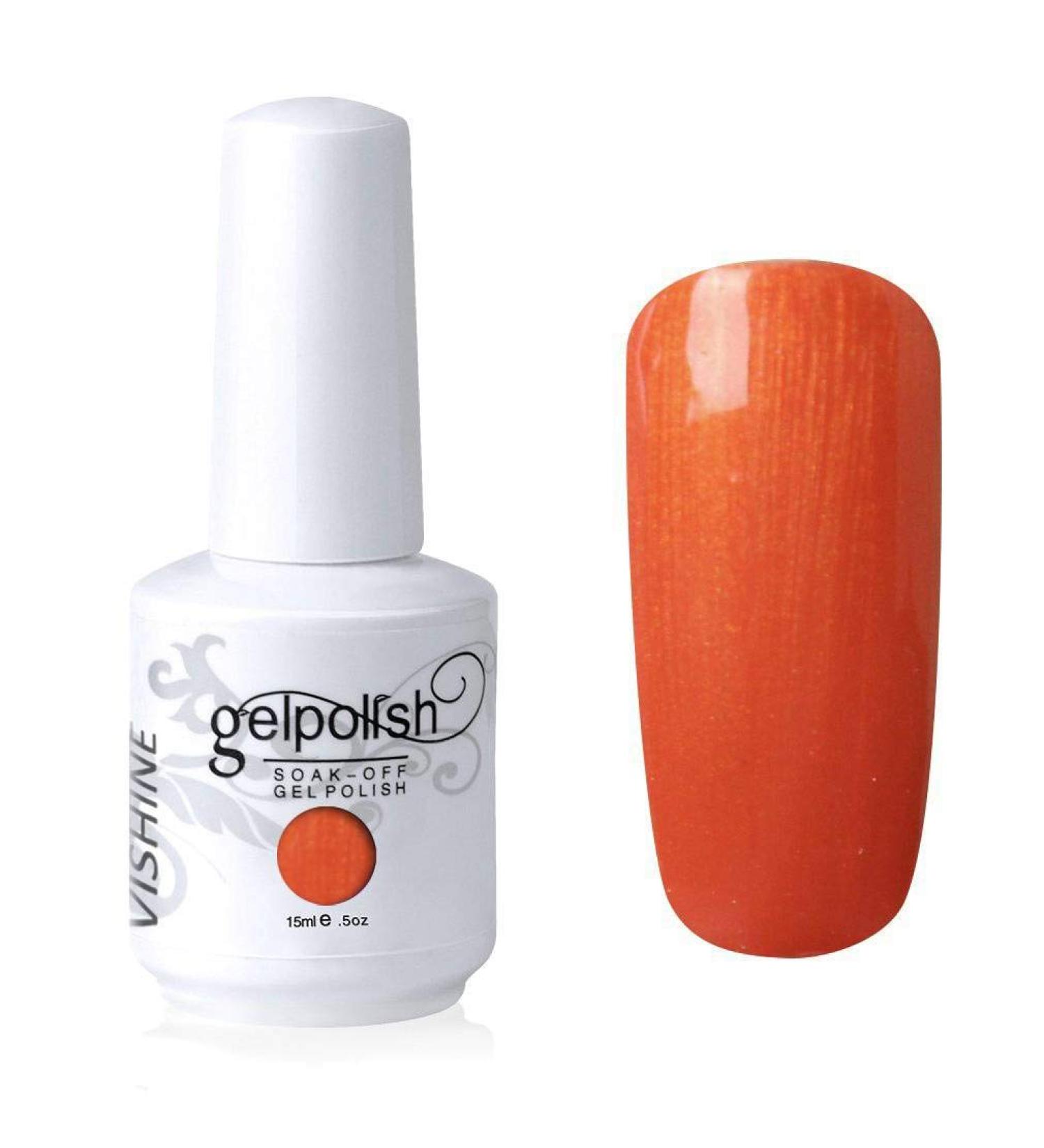 Vishine Nail Salon UV Manicure Polish Soak Off Gel Polish Nail Art Orangered(671) #671 - Buy Online on GoSupps.com