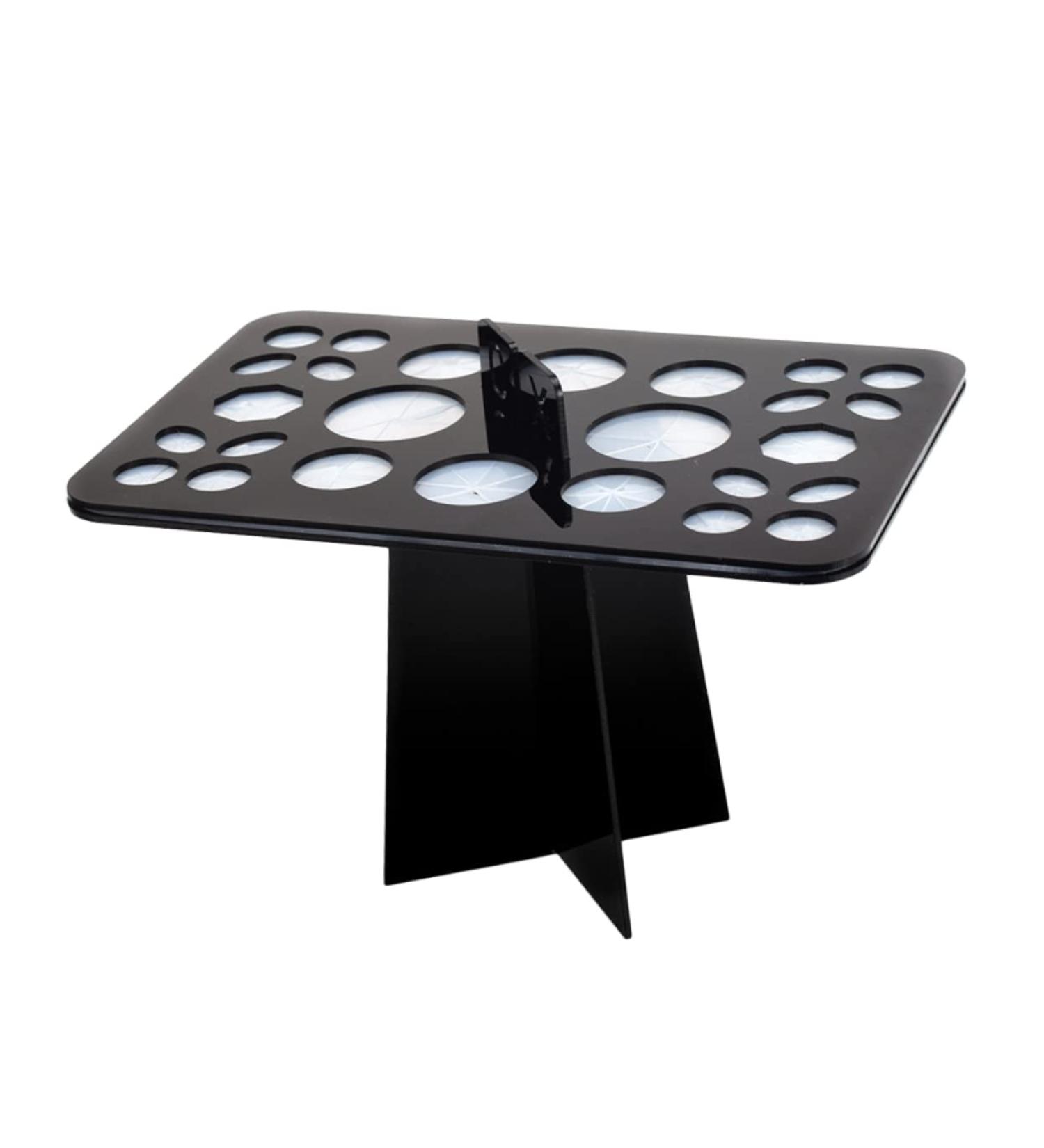 FRCOLOR Acrylic Makeup Brush Tree & Organizer | 26pc Stand for Brushes & Nails - Perfect Drying Rack & Display - Black - Buy Online on GoSupps.com