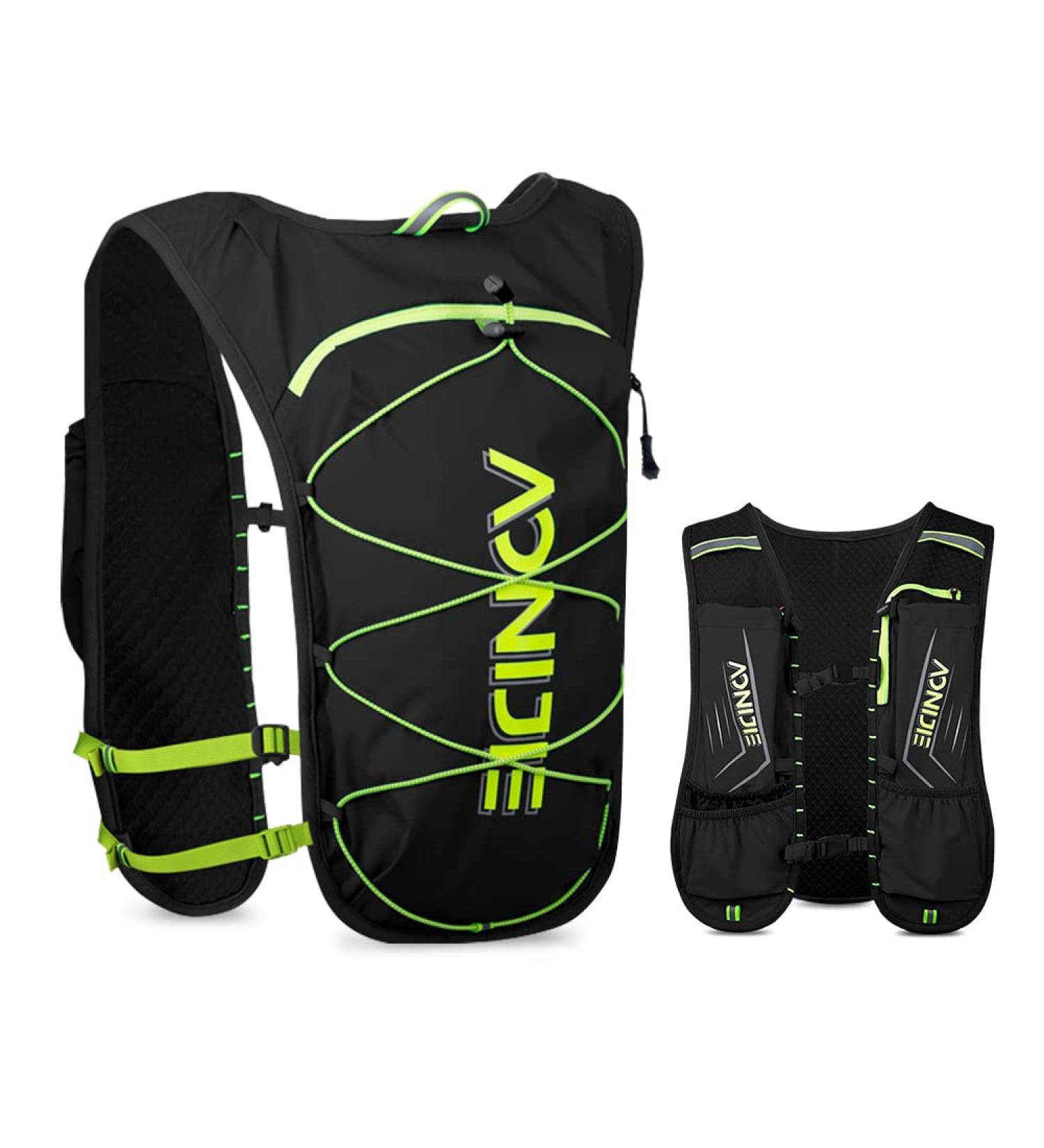 Geila Running Hydration Vest | Lightweight Breathable Marathon Trail Rucksack - Optimal Outdoor Sport Backpack in Black - Buy Online on GoSupps.com