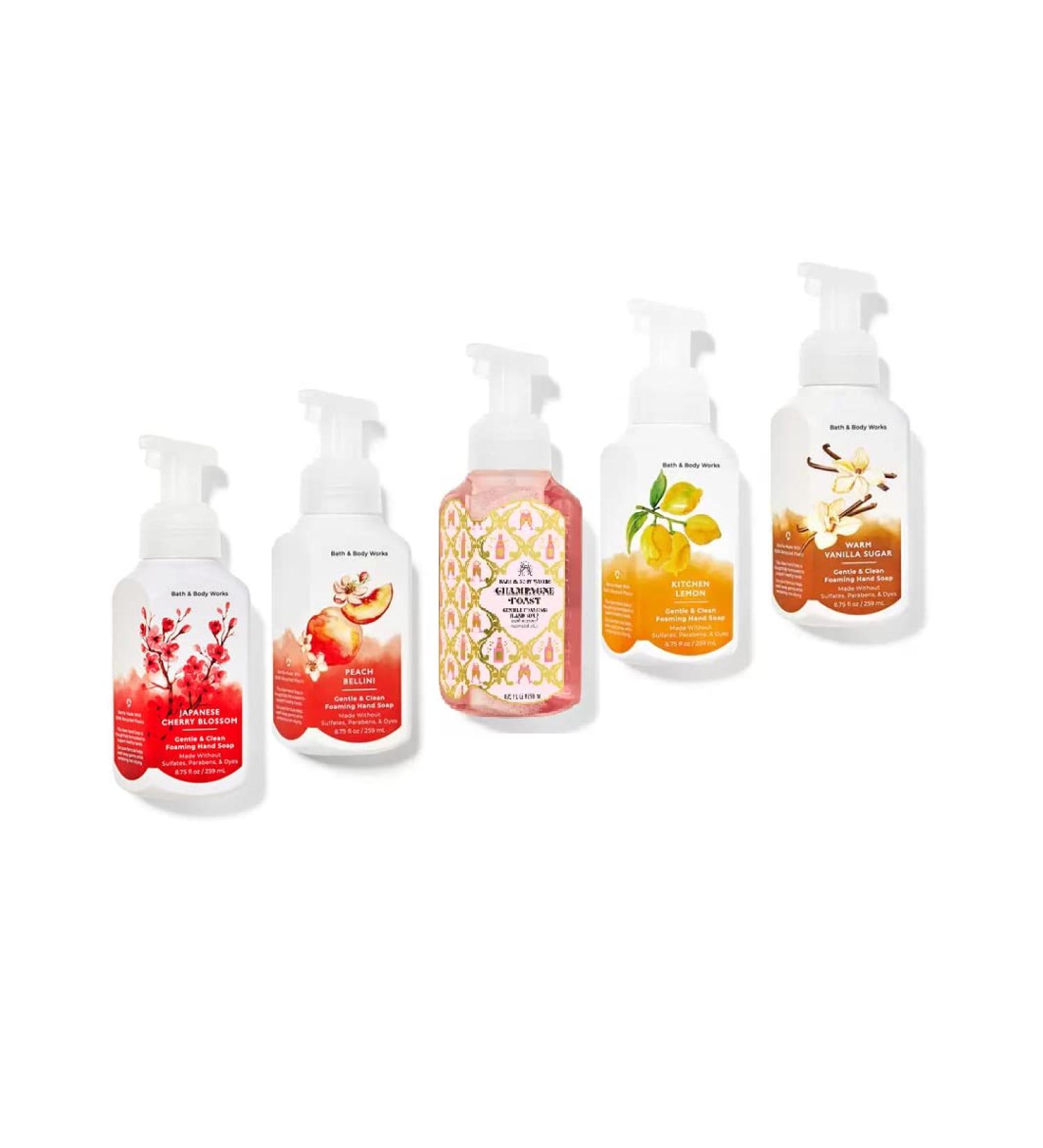 Buy Bath and Body Works Foaming Hand Soaps - Set of 5 Gentle Foaming Soaps (Fruits & Toast) | International Shipping Available - Buy Online on GoSupps.com