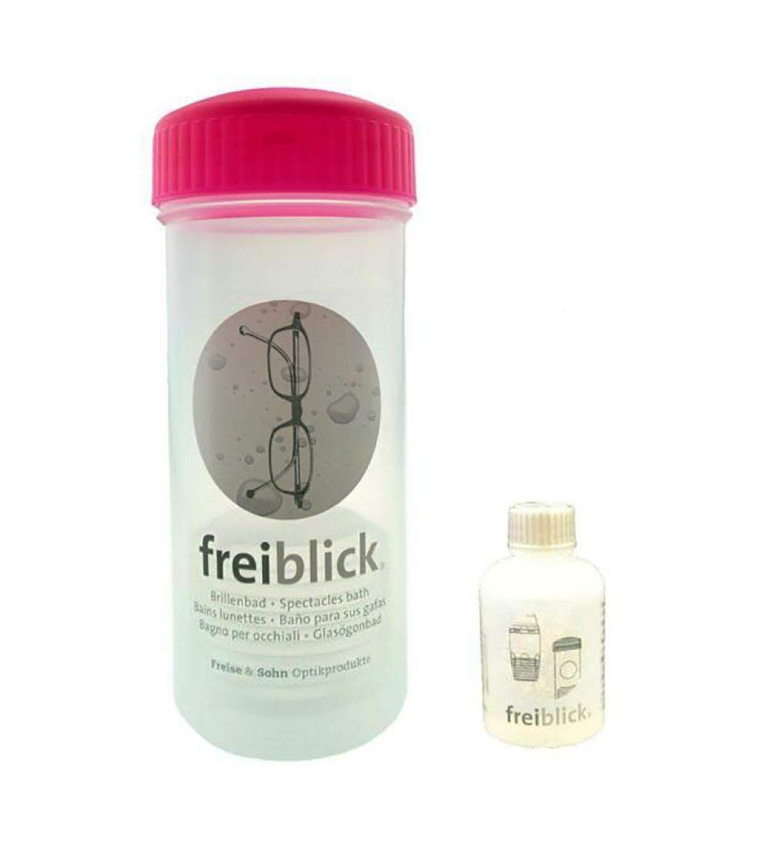 Original freiblick glasses bath "Classic 1.2" SET | Shaking bath incl. 50ml special cleaner (pink)