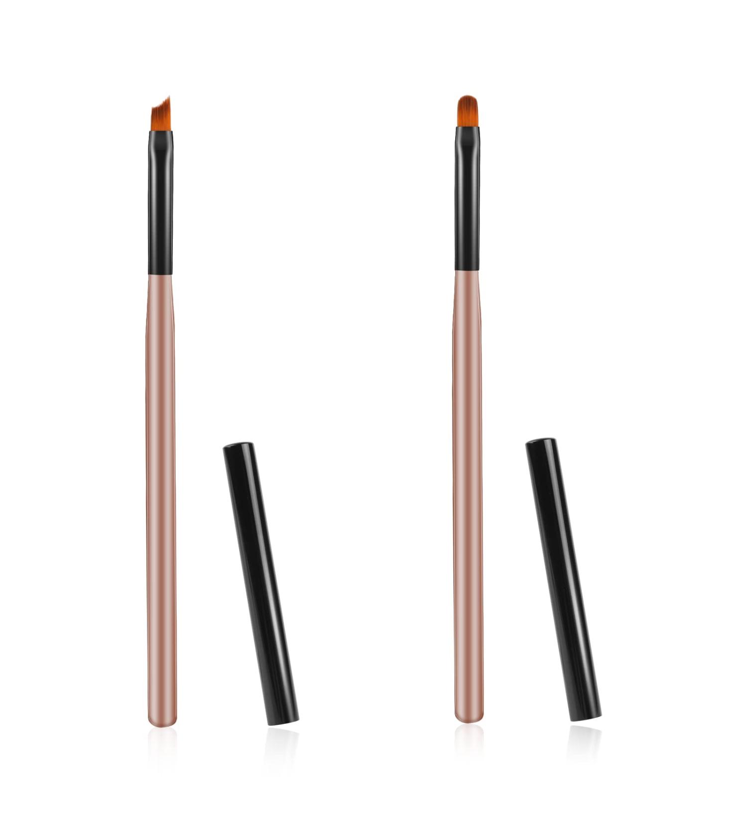2 Pcs Nail Clean up Brushes - Round & Angled Head Pen Painting Tools for Nail Art Design - Buy Online on GoSupps.com