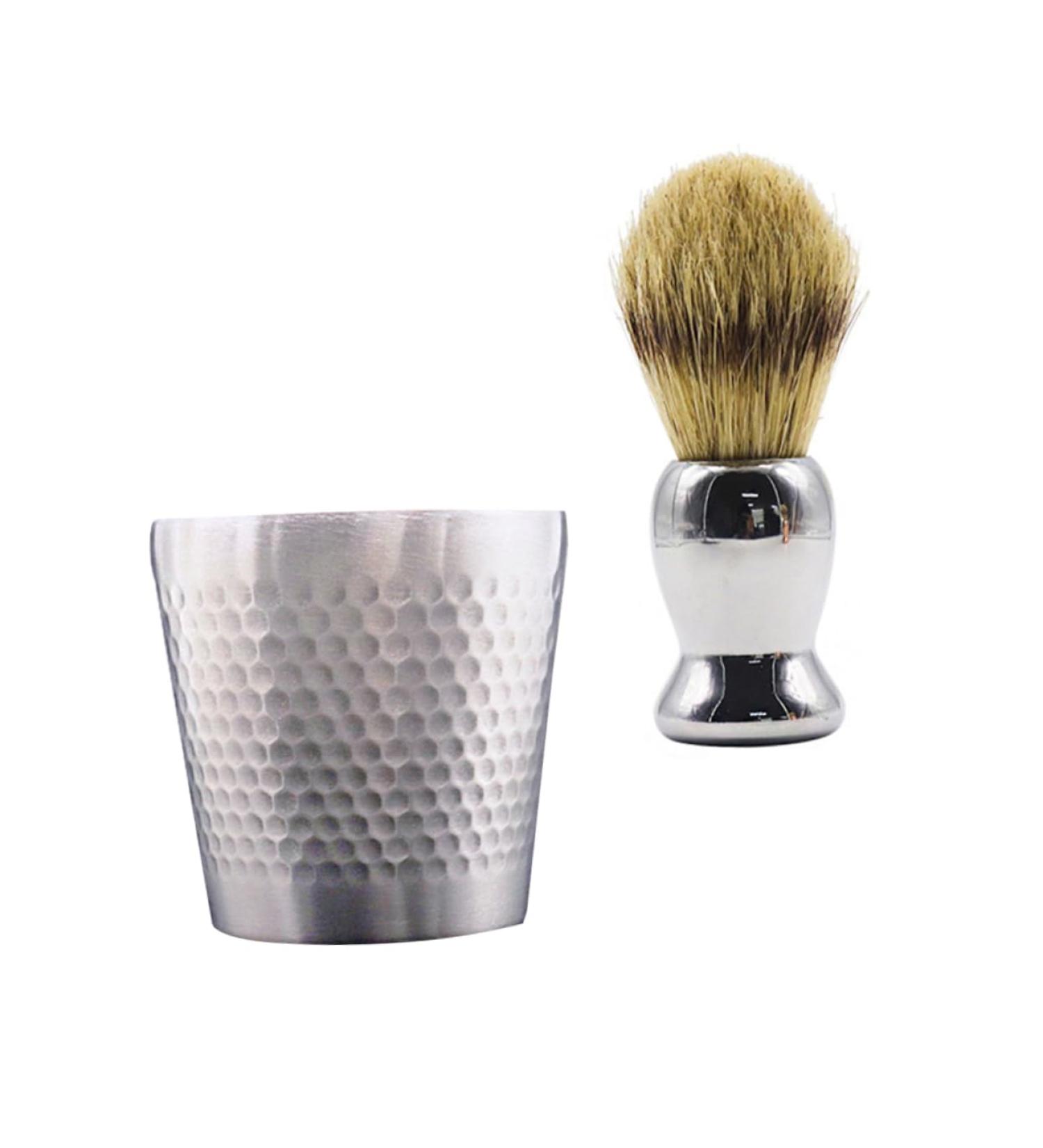 Hemoton Stainless Beard Brush Set - Premium Shaving Tool for Men | Closest Smoothest Shave | 7.8x7.2cm Silver - International Shipping Available - Buy Online on GoSupps.com