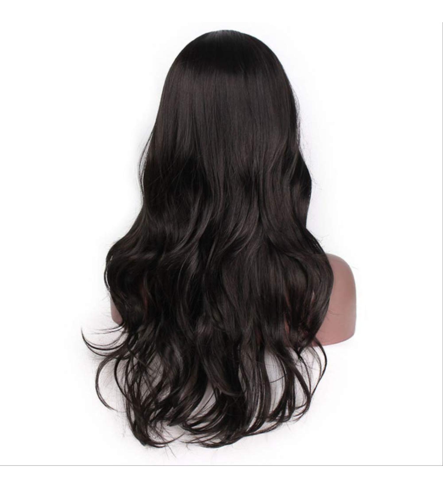 DIDADA Long Wavy Black Synthetic Wig for Women - 22 Red Wave High Temperature Fiber Hair (Color 1B) - Buy Online on GoSupps.com