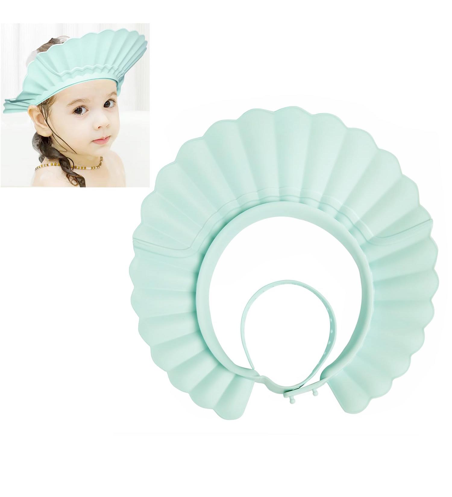 Adjustable Baby Shower Cap for Infants & Toddlers | Silicone Bath Visor in Haze Blue | Protects Kids during Bath Time | Ages 6 Months - 12 Years - Buy Online on GoSupps.com