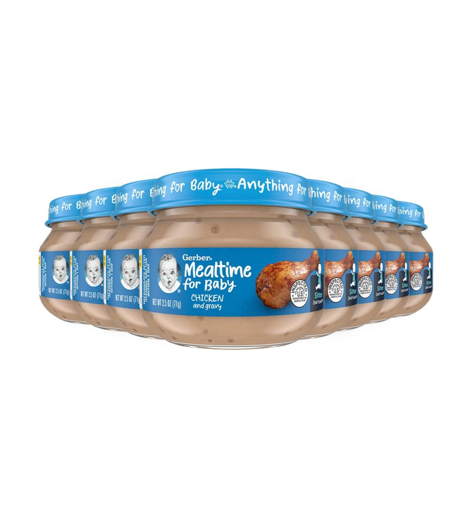 Gerber 2nd Foods Meat Chicken & Gravy Jar - Pack of 10 for Baby's Mealtime - Buy Online on GoSupps.com