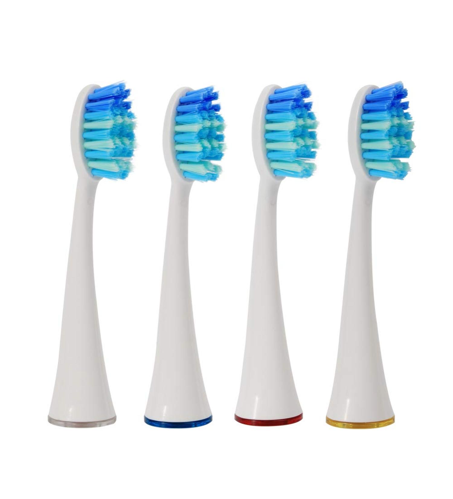 Voom Sonic Pro 7 Series Replacement Brush Heads - Pack of 4 | Soft Dupont Nylon Bristles | Oral Care - White | Advanced Bristle Technology - Buy Online on GoSupps.com