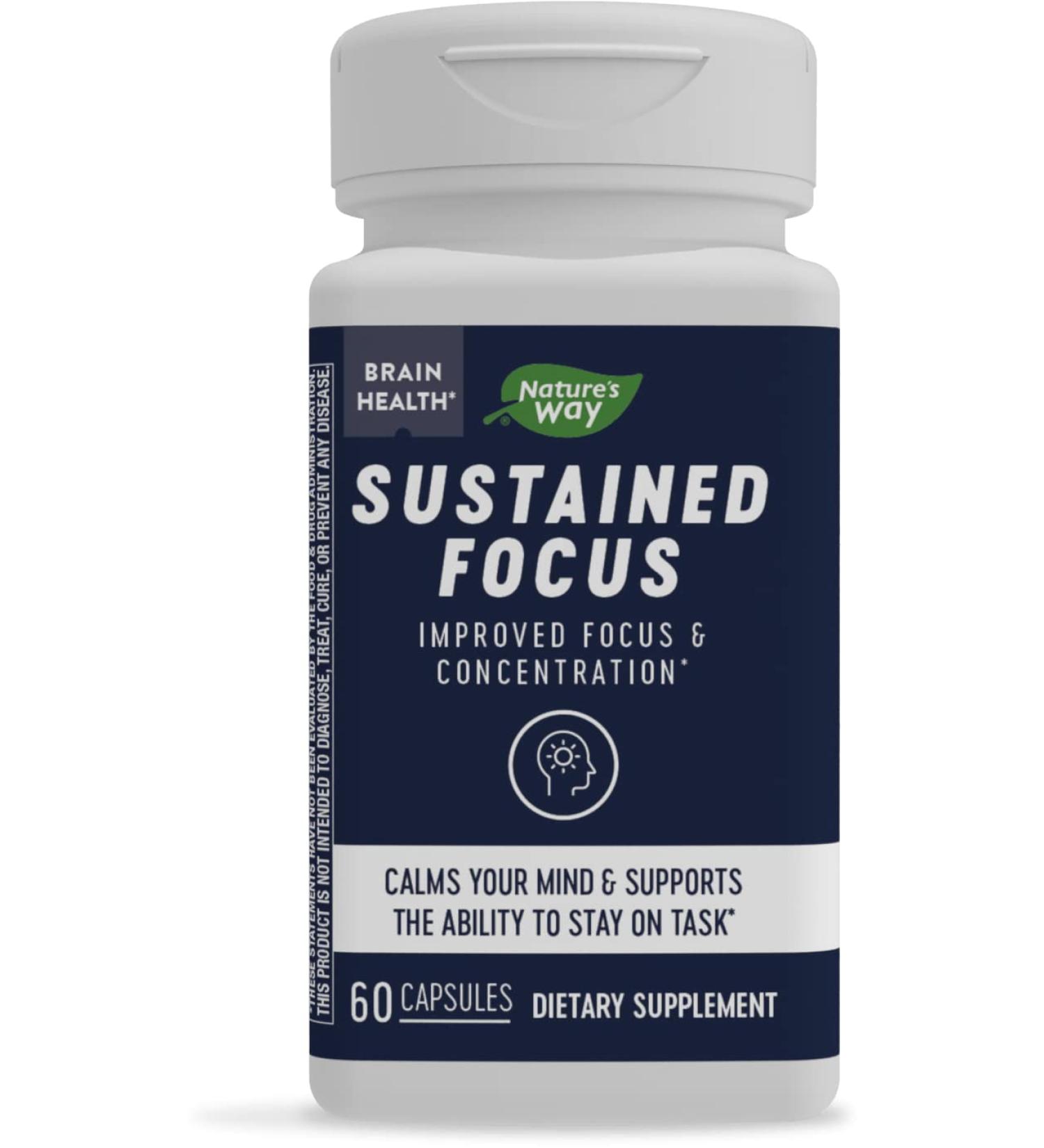 Nature's Way Brain Health Sustained Focus - 60 Capsules for Cognitive Support - Buy Online on GoSupps.com