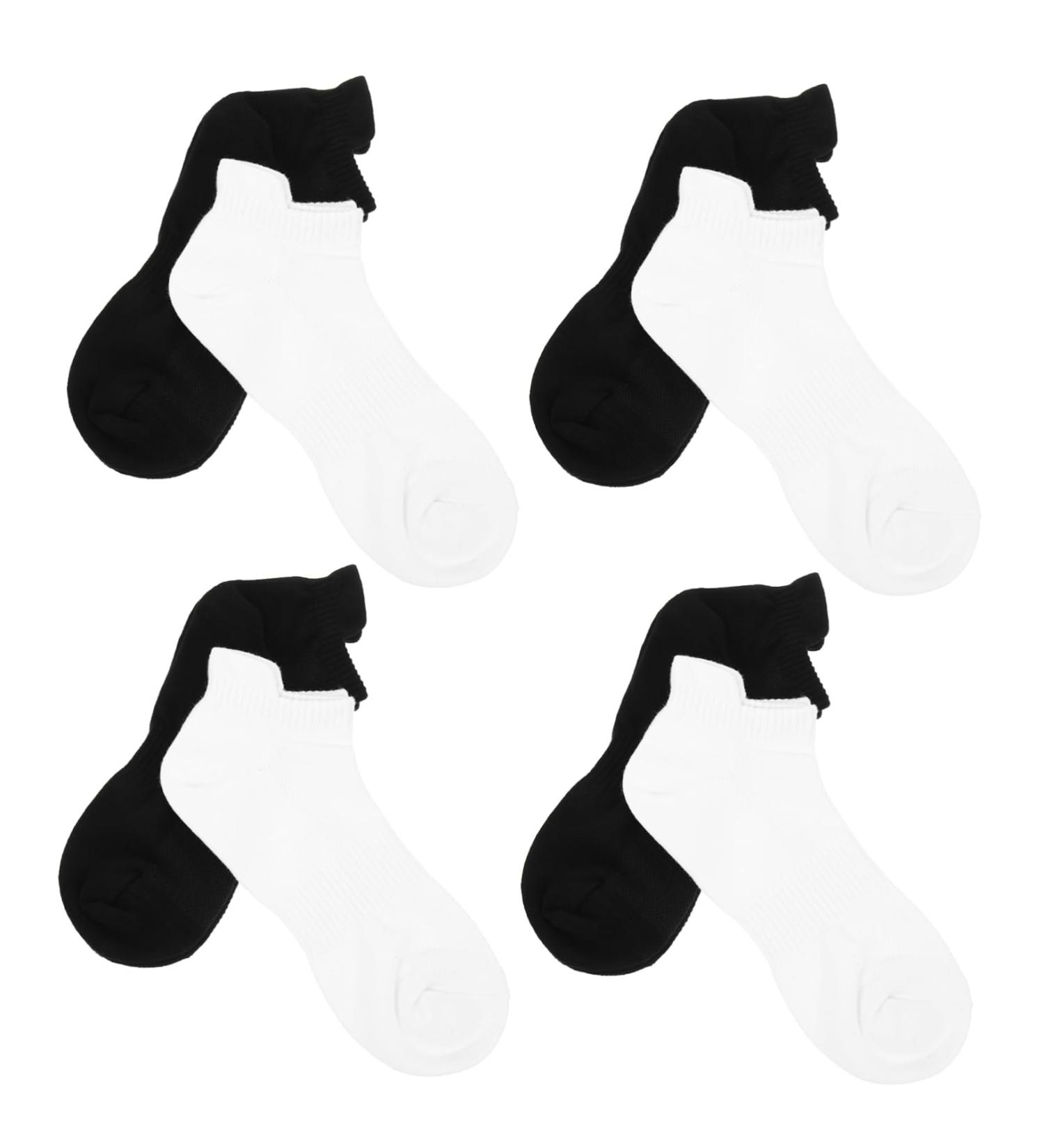 minkissy 4 Pairs Combed Cotton Socks Low-cut Liners Socks Unisex Socks Summer Socks All Season Cotton Socks Breathable Sports Stockings Sports Breathable Stockings Low-cut Liner Socks White black 21x5x0.3cm - Buy Online on GoSupps.com