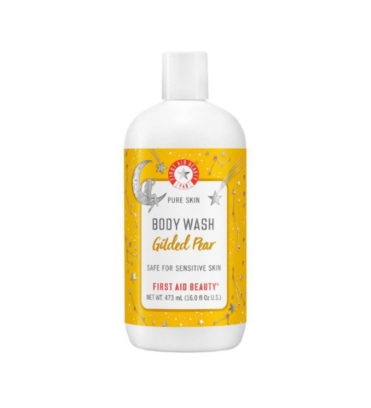 First Aid Beauty FAB Pure Skin Body Wash Gilded Pear - Limited Edition 16 oz | Deep Cleansing Holiday Collection - Shop Internationally - Buy Online on GoSupps.com