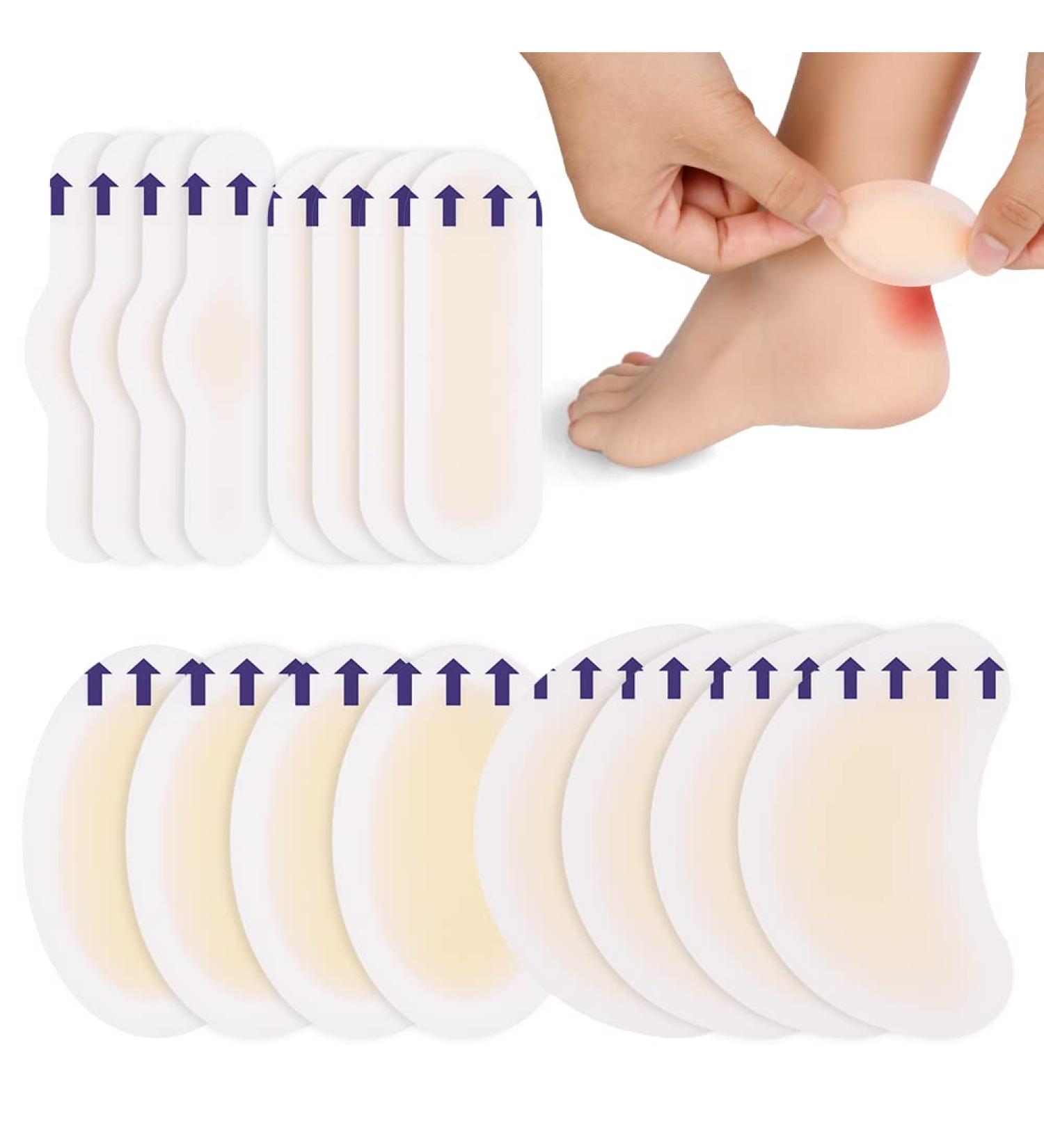 ACWOO Blister Plasters 16PCS - Invisible Hydrocolloid Gel Bandages for Feet, Toes, Fingers and Heels - Waterproof Blister Cushion Pad - Buy Online on GoSupps.com