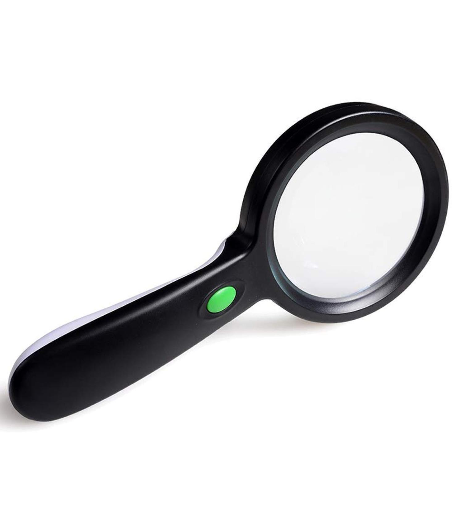 Illuminated Glass Handheld Reading Magnifier 12 LED Lamp Eye Protection 5X HD Lens No Shadow Old Student Reading Newspaper Enlarge Made in China - Buy Online on GoSupps.com