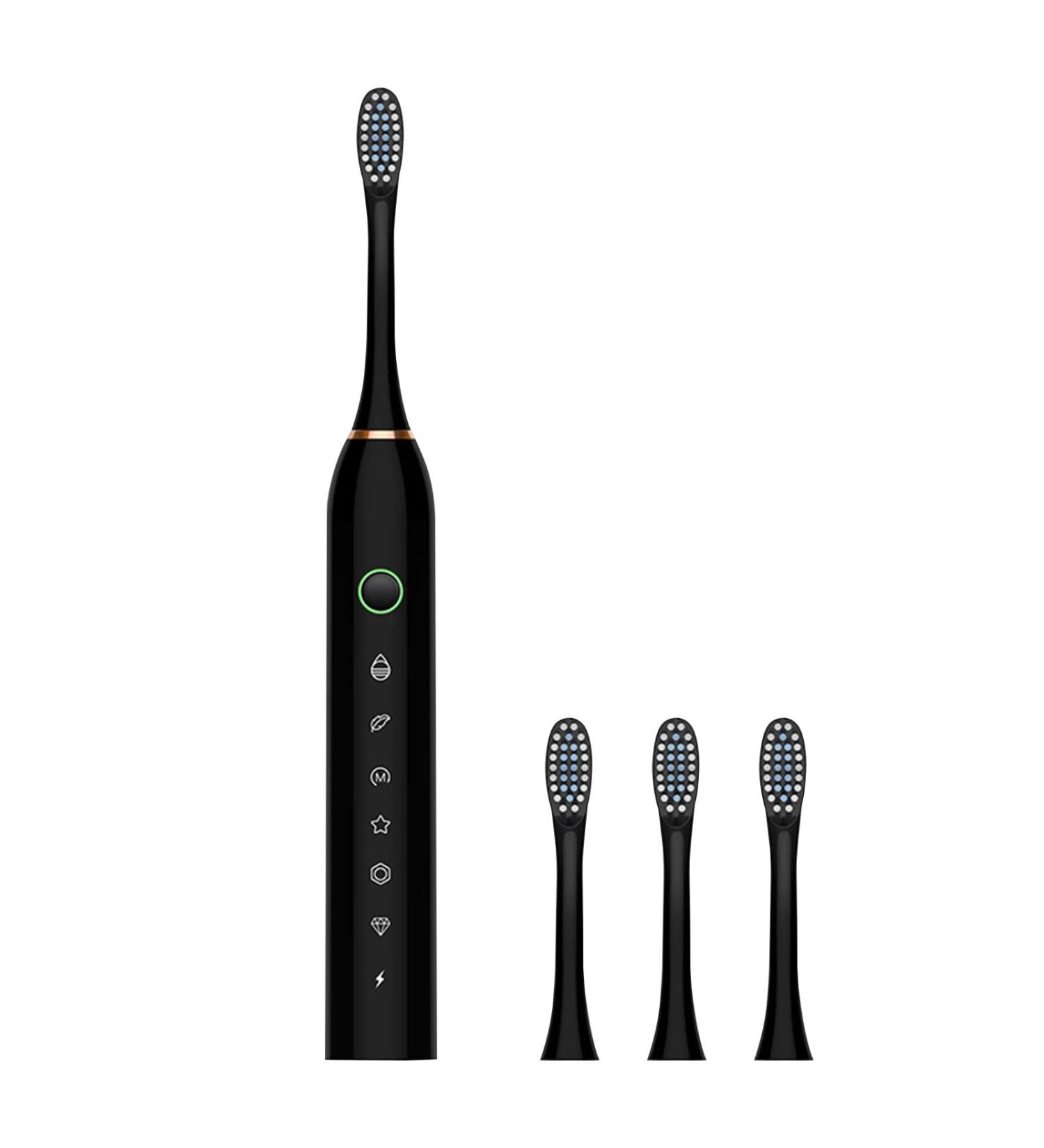 Smart Electric Toothbrush - 6 Speed Timer IPX7 Waterproof Travel Brush with 4 Heads - Perfect for International Shipping - Buy Online on GoSupps.com
