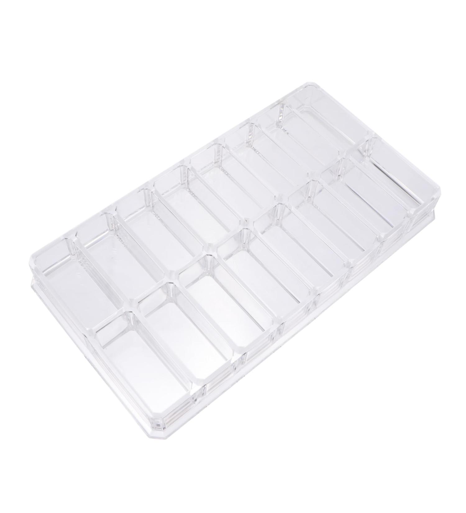 Mipcase 2pcs 16 Grid Storage Box Clear Makeup Organizer Powder Storage Holder Desk Jewelry 21.7x11.8x2.5cmx2pcs As Shownx2pcs - Buy Online on GoSupps.com