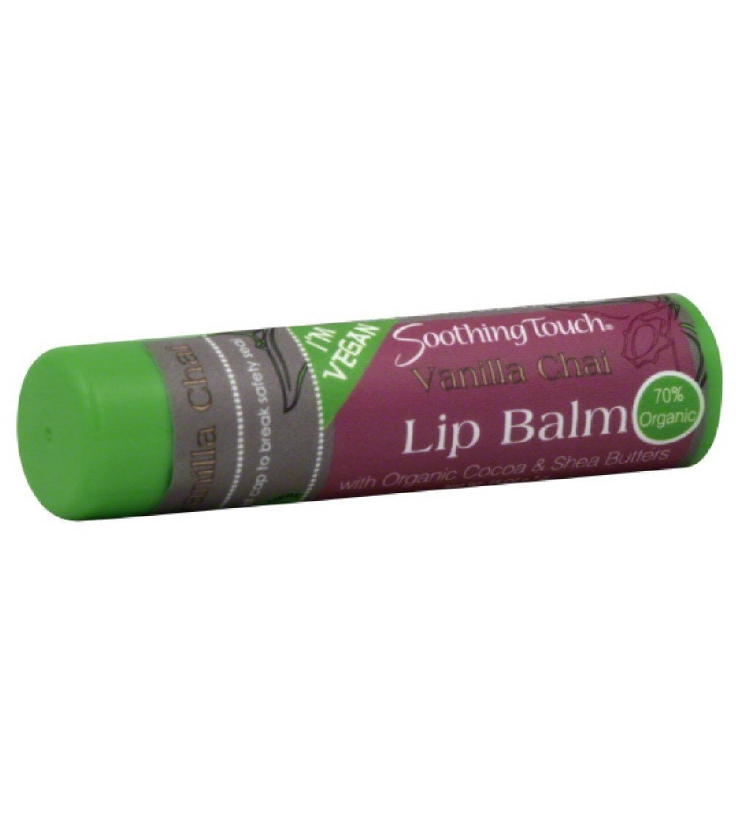 Soothing Touch Lip Balm Vegan Vanilla Chai Pack of 3 Vanilla Chai 0.25 Ounce (Pack of 3)