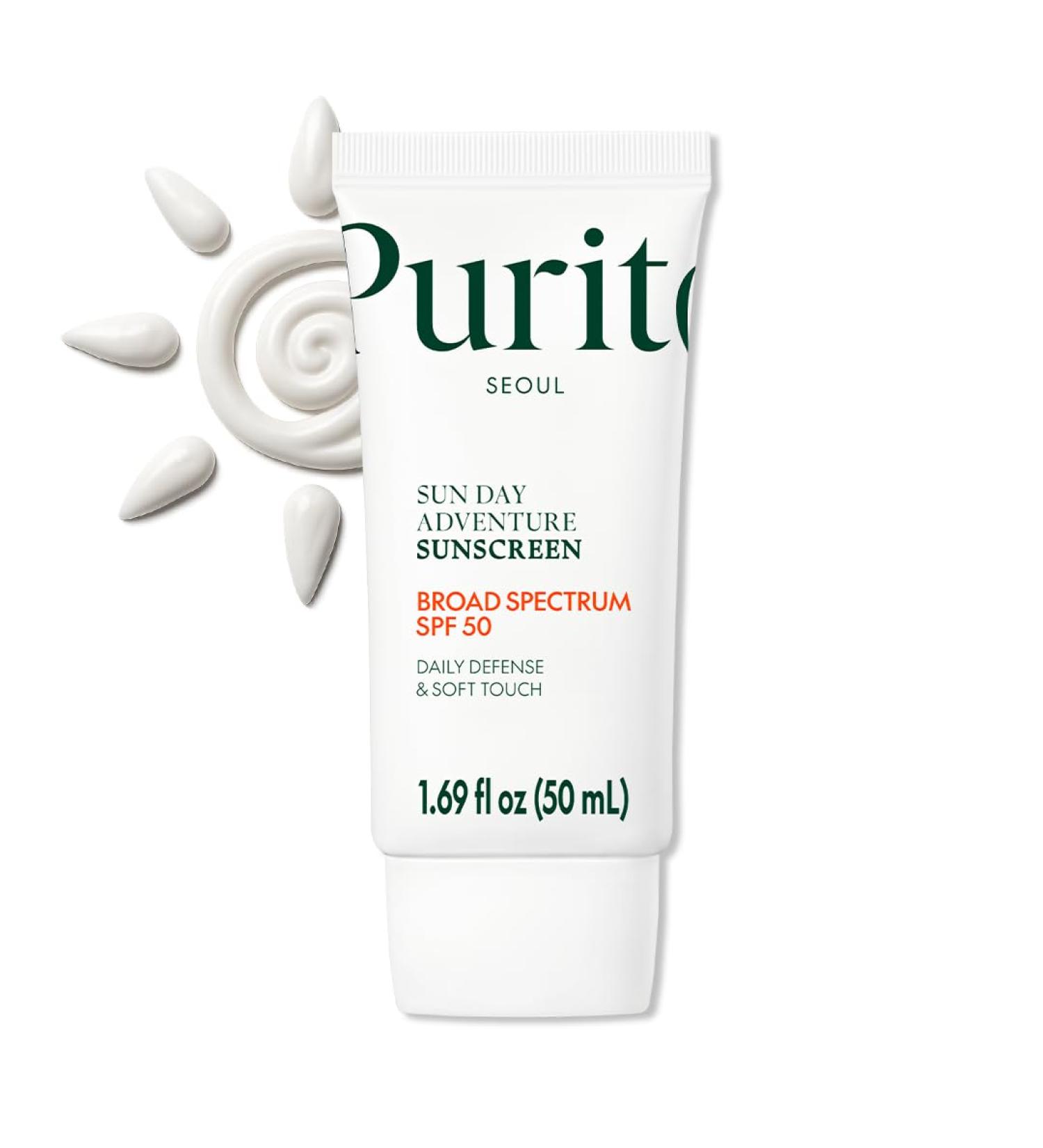 PURITO Korean Sunscreen SPF 50 | Lightest Texture No White Cast Broad Spectrum UVA/UVB | Oil-Free Vegan For All Skin Types | Daily Lightweight Sun Protection | Korean Skincare 50mL 1.69 fl.oz - Buy Online on GoSupps.com