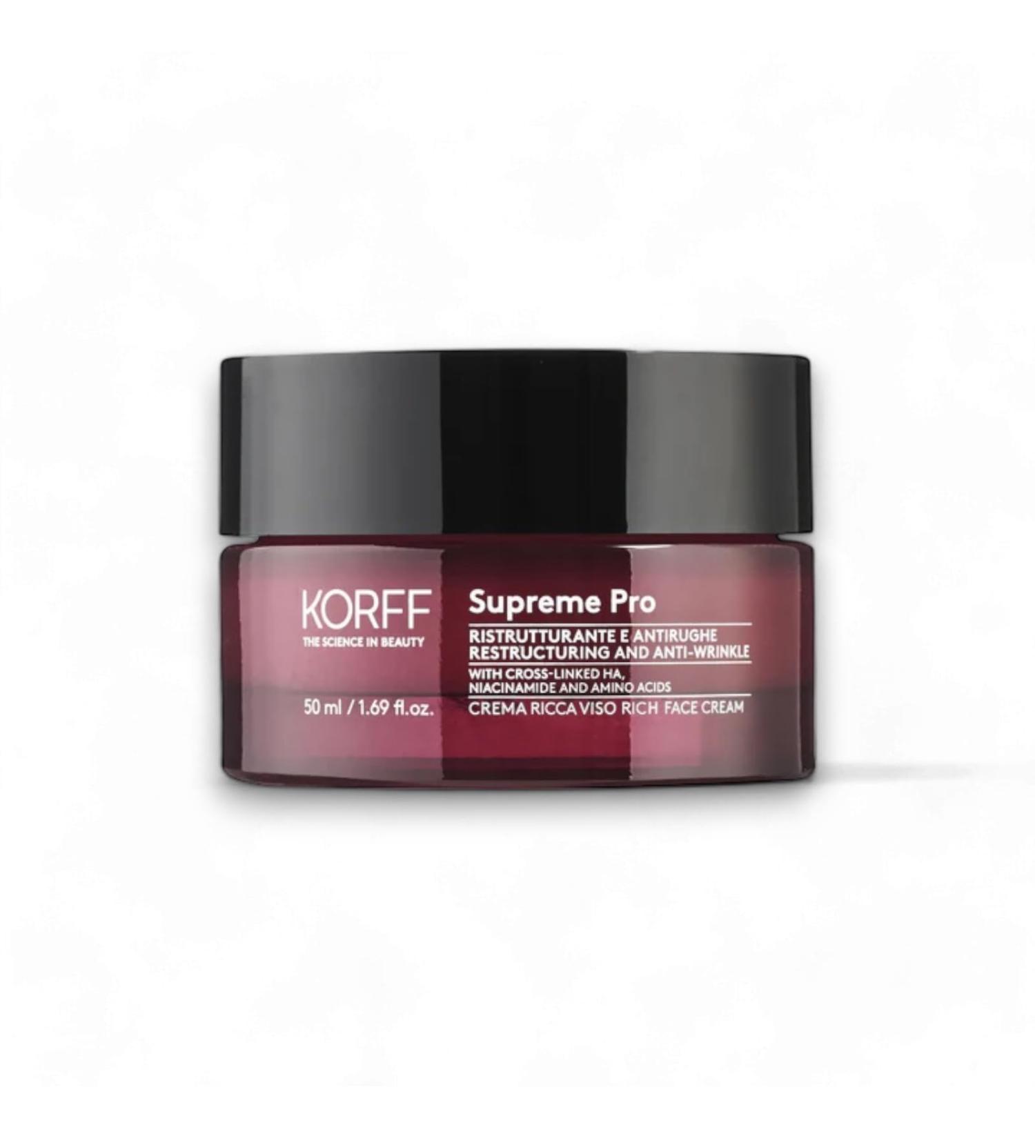 Korff Supreme Pro Rich Restructuring and Anti-Wrinkle Face Cream with Hyaluronic Acid for Dry or Very Dry Skin Pack of 50 ml