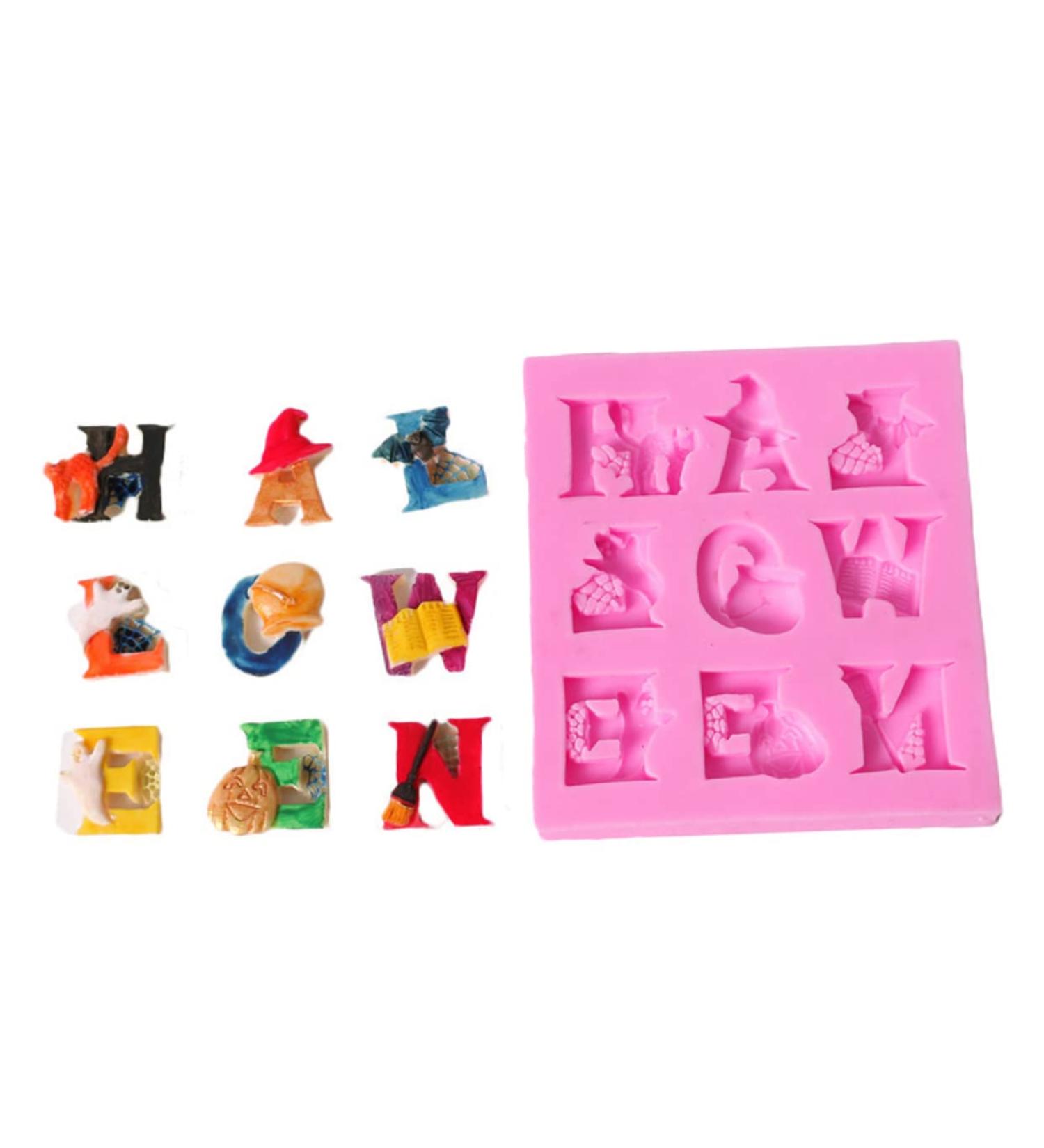 UPKOCH Halloween Letter Chocolate Mold DIY Cake Baking Molds Silicone Baking Mold Halloween Cake Mold Halloween Chocolate Mold DIY Fondant Baking Mold Baking Mold Silicone Pumpkin Set Size 1 Pink - Buy Online on GoSupps.com