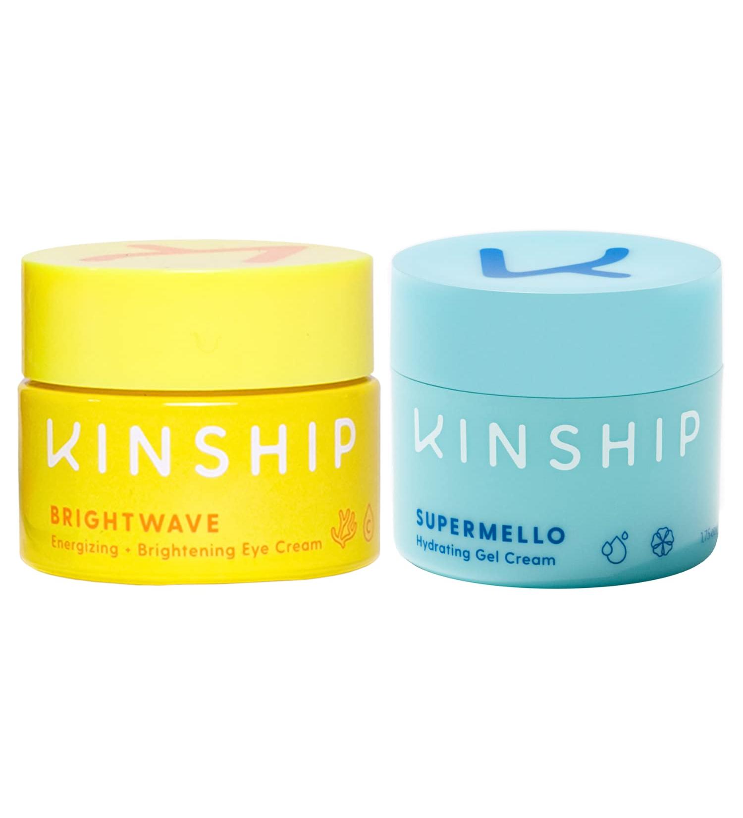 Kinship Moisturize + Brighten Bundle: Supermello Hyaluronic Gel Cream + Brightwave Vitamin C Eye Cream - 2-Piece Set - Buy Online on GoSupps.com