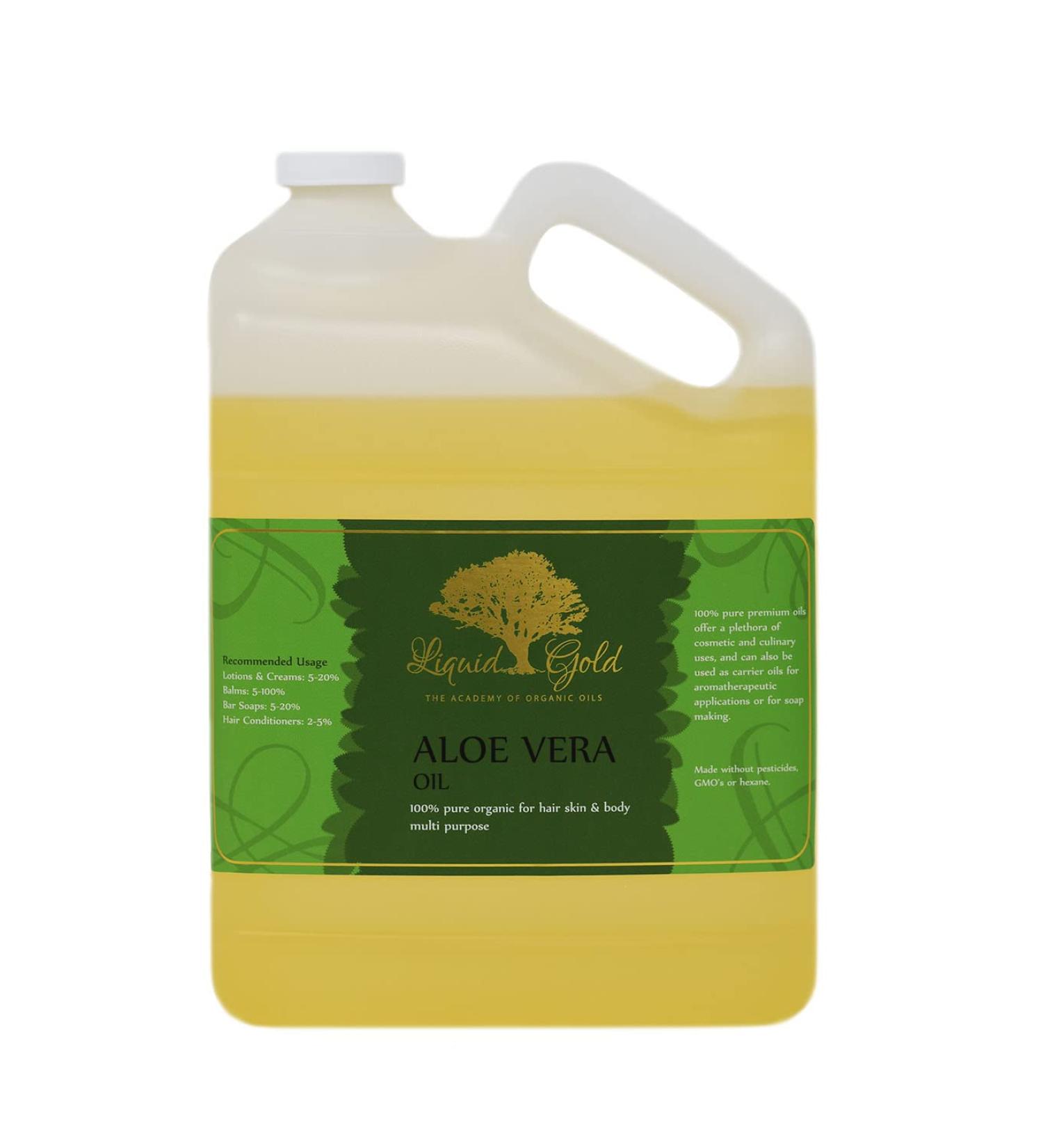 Buy 1 Gal Premium Aloe Vera Oil - 100% Pure Organic for Skin Hair & Body Care - International Shipping Available - Buy Online on GoSupps.com
