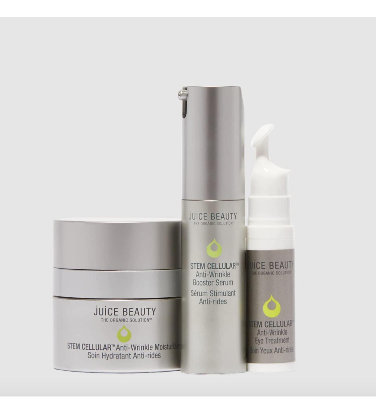 Juice Beauty STEM CELLULAR Anti-Wrinkle Solutions Kit - Reduce Fine Lines - Natural, Vegan, Cruelty-Free - 3 pc - Buy Online on GoSupps.com