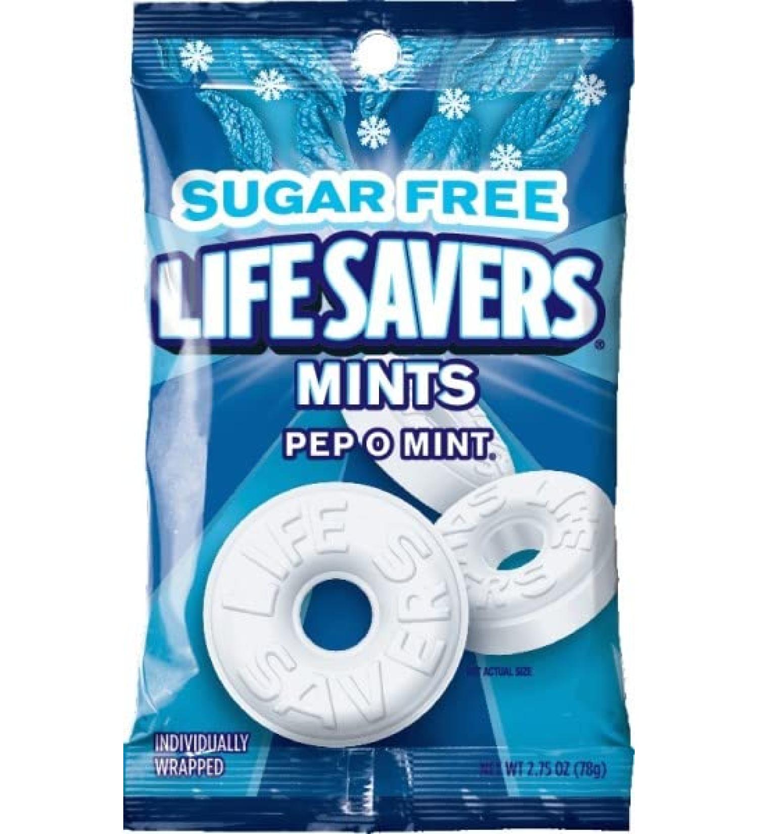 Life Savers Pep O Mint Sugar Free Candy Bag, 2.75 Ounce (Pack of 12)