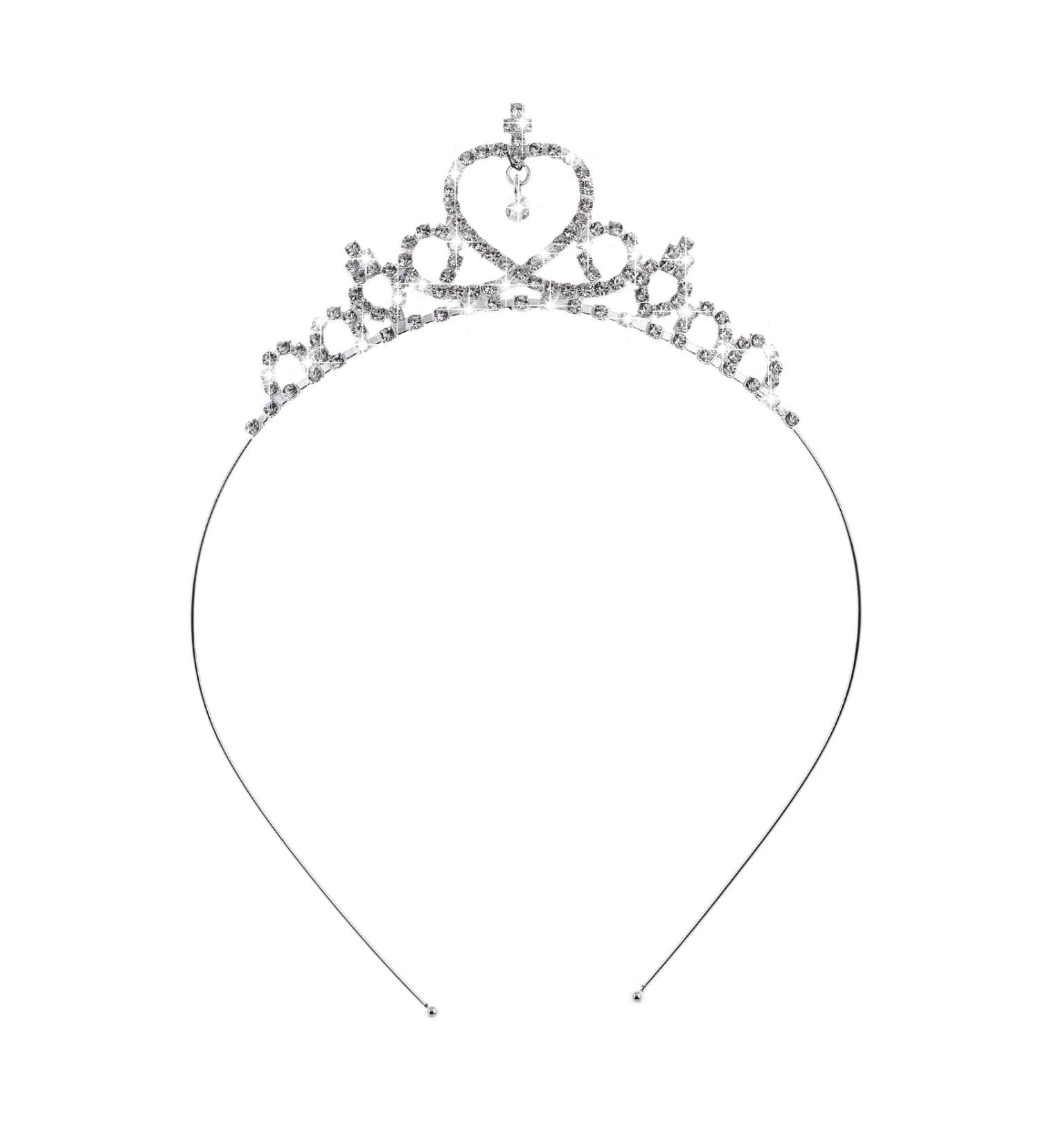 Silver Princess Crown Crystal Sash Tiara Headband for Women & Girls - Wedding & Birthday Hair Accessory - Buy Online on GoSupps.com