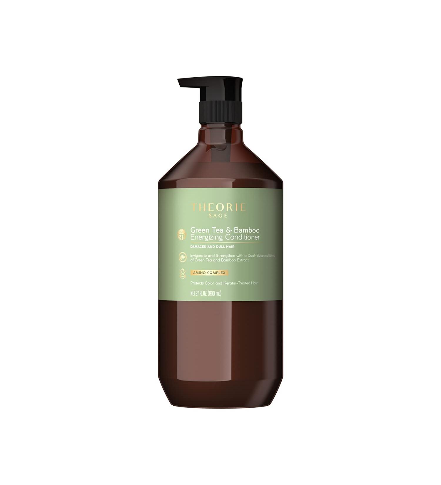 Theorie Green Tea & Bamboo Conditioner - Energizing Formula for Damaged Hair - Color & Keratin Safe - 800mL - Buy Online on GoSupps.com