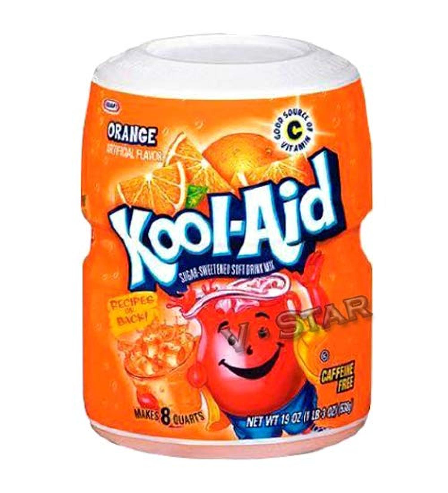 Kool AID Orange TUB Soft Drink Mix 538g - American TIN DRINGS (Orange)