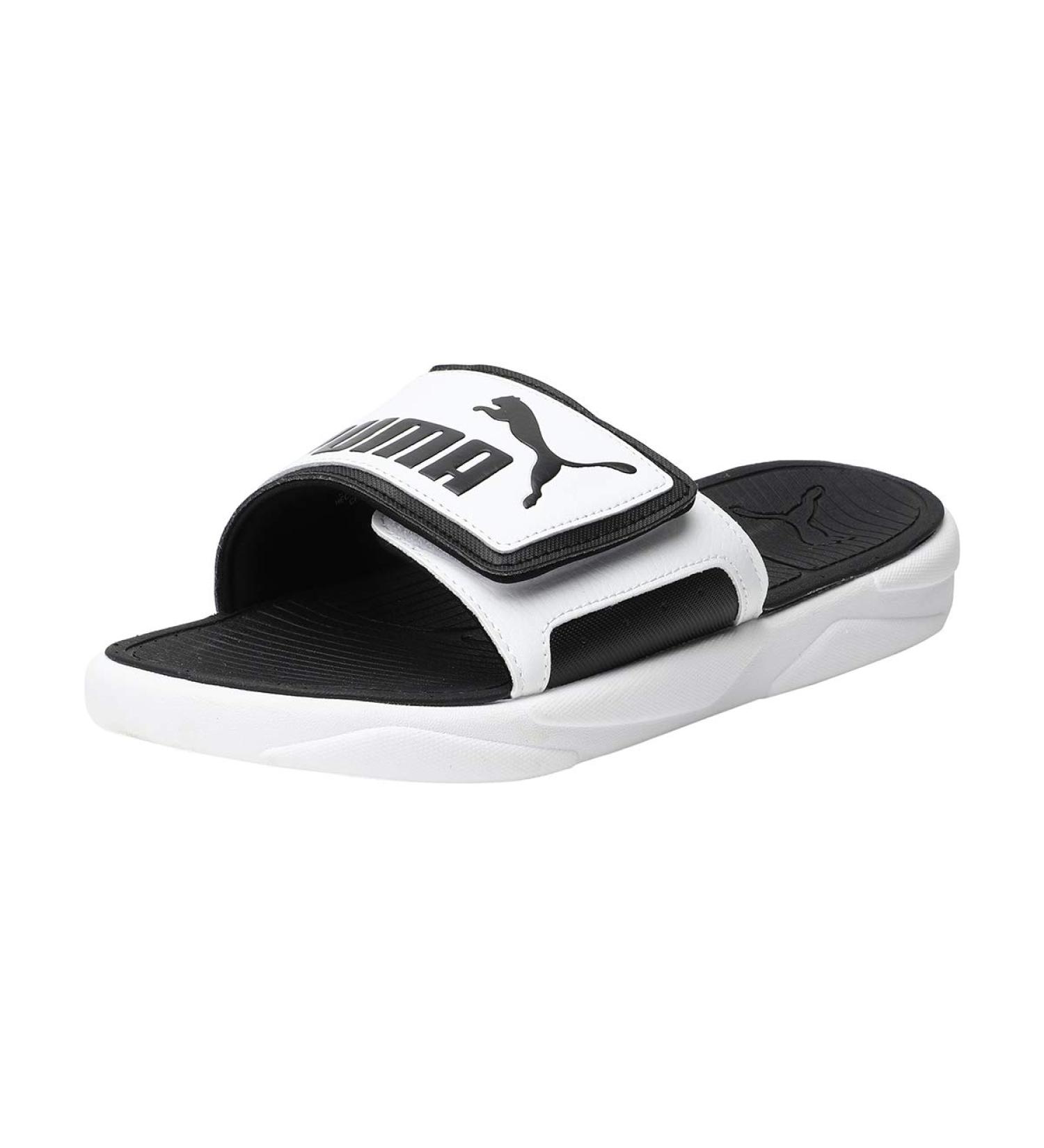 PUMA Unisex Royalcat Comfort Slide Sandal - White & Black - EU 42 | International Shipping Available - Buy Online on GoSupps.com