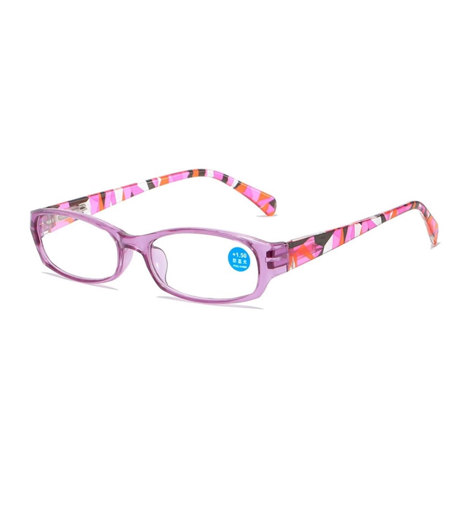 Shop Iynwbjts Ultra-Light Anti-Blue Light Reading Glasses for Seniors - Fashionable Purple Design 2.00 Magnification - Buy Online on GoSupps.com