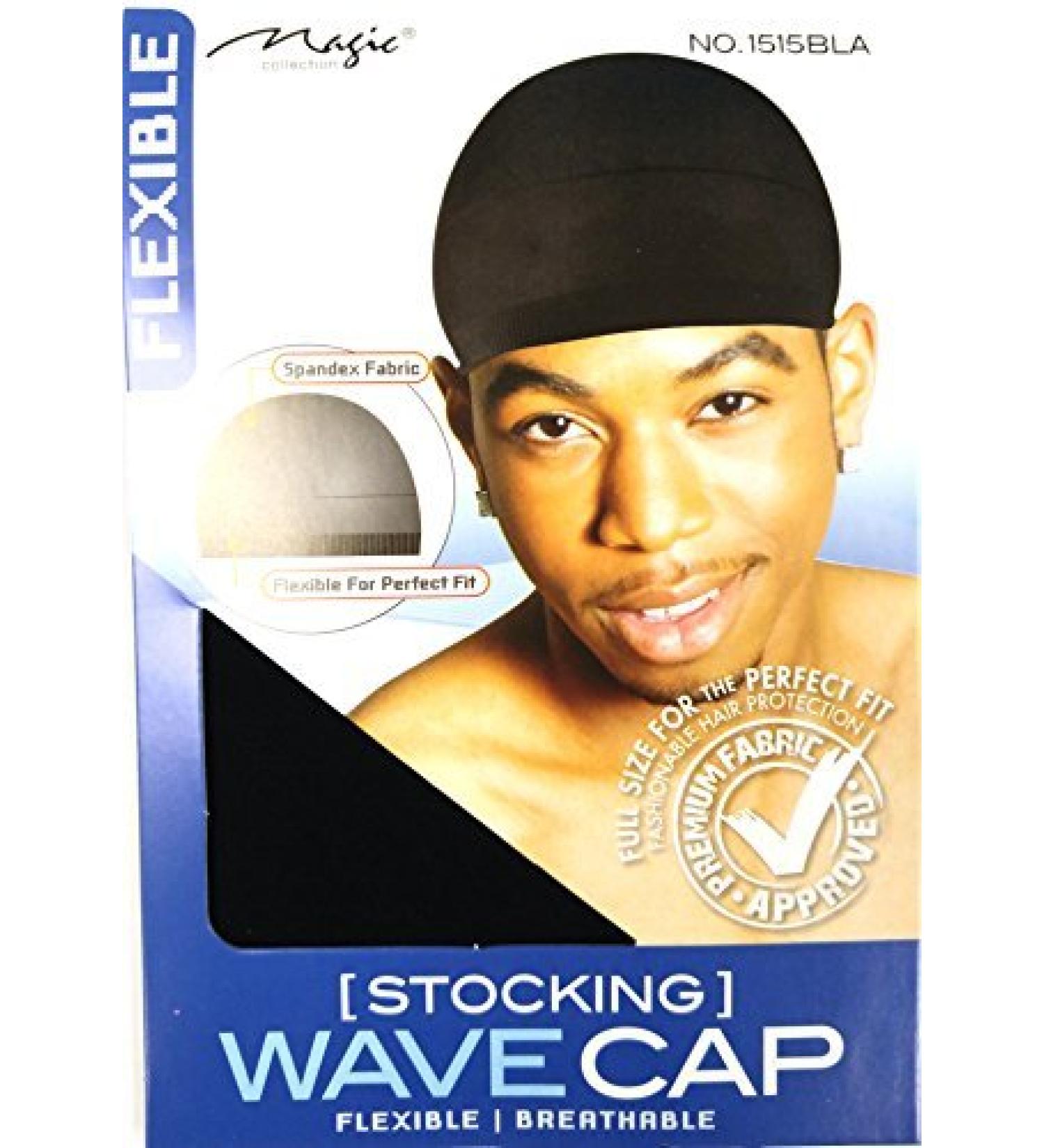 Magic Stocking Wave Cap by Magic collection 1515-12 pieces  Hair protection  flexible  breathable  kids  adults  comfortable material  soft material  large  extra large  keeps your hair in place