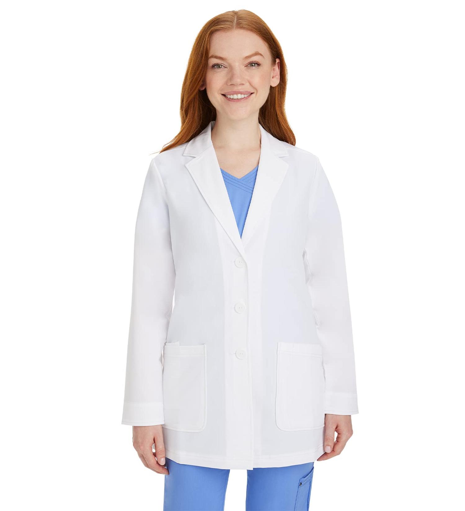 Healing Hands Lab Coat Women 3 Pocket Full Sleeve Mid-Length | Faith Collection 5053 | XXS White - Buy Online on GoSupps.com
