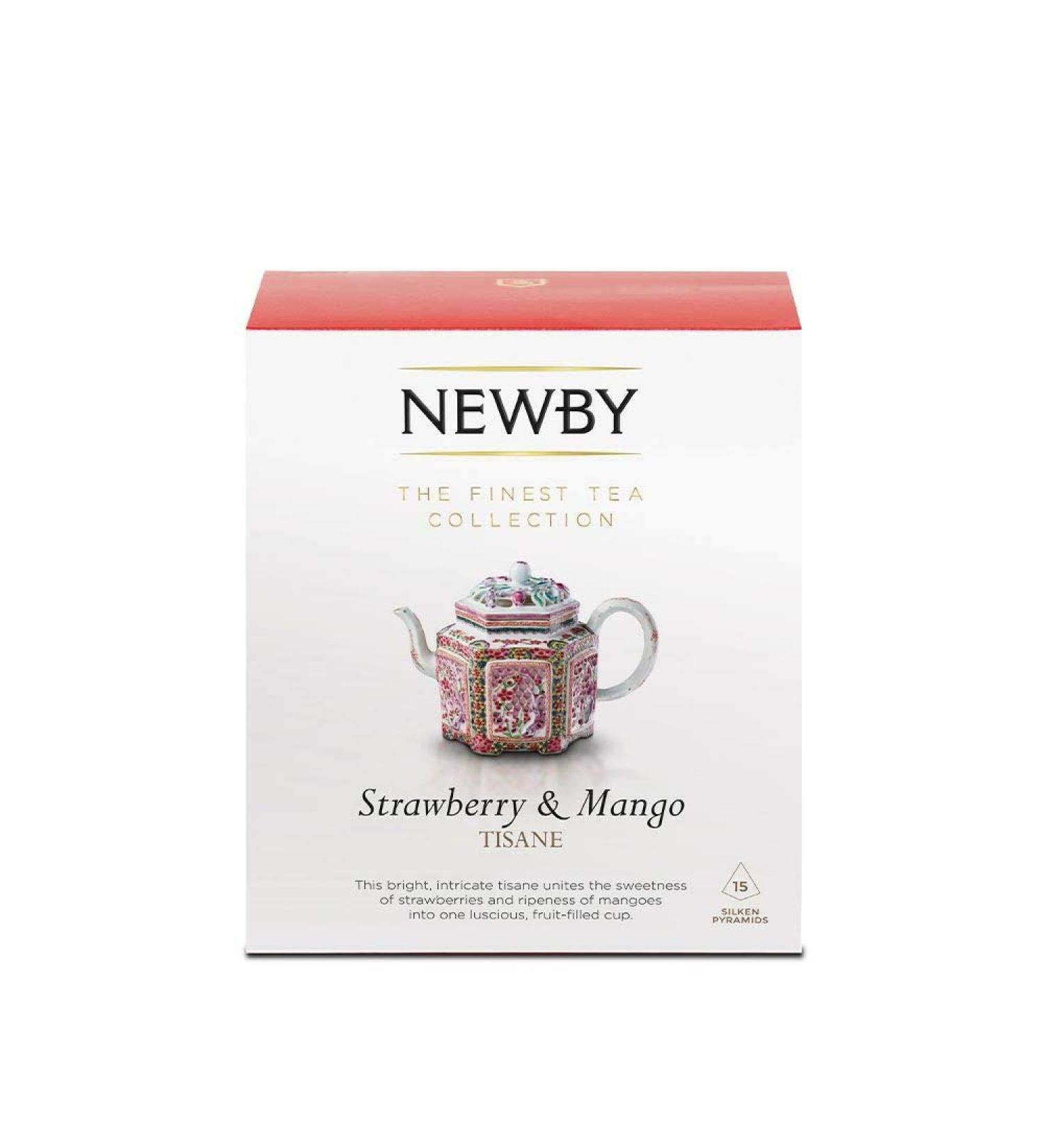 Newby Teas Silken Pyramids Strawberry and Mango Tea 38 g (Pack of 1 Total 15)