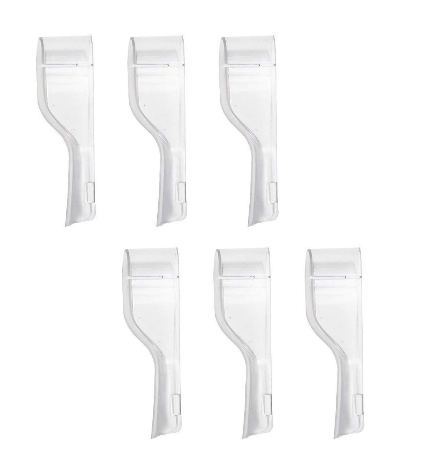 Travel Electric Toothbrush Head Covers - 6 Pack Clear Plastic Protective Caps for Oral-B Dual-Heads Replacement - Buy Online on GoSupps.com