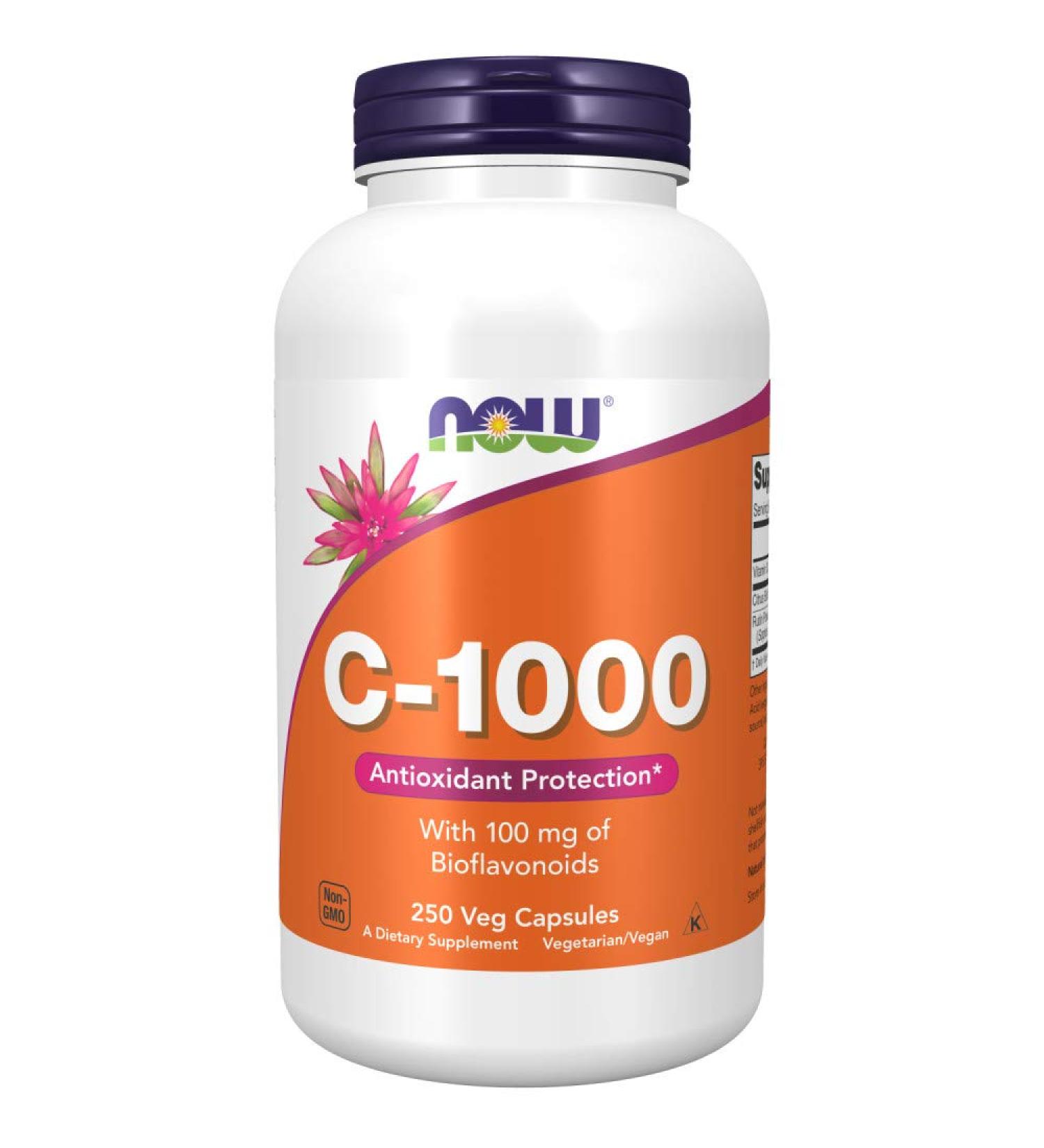 Now Foods C 1000 250 Capsules - 250 Count Pack - Immune Support - Vitamin C Supplement - Buy Online on GoSupps.com
