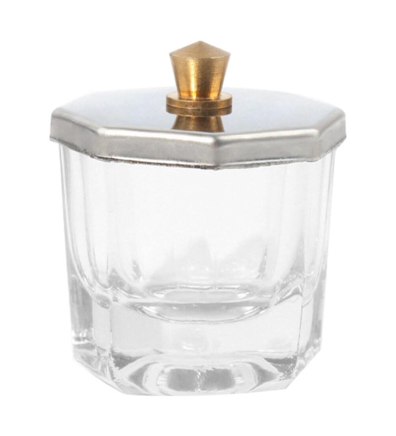PATKAW Mini Dappen Dish for Nail Acrylic Powder Nail Dappen Dish Glass Nail Dish Cup Nail Liquid Holder Manicure Nail Cup with Metal Lid - Buy Online on GoSupps.com