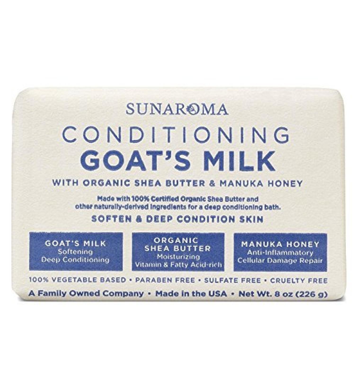 Sunaroma Soap Bar Goats Milk 8 Ounce (236ml) (6 Pack)