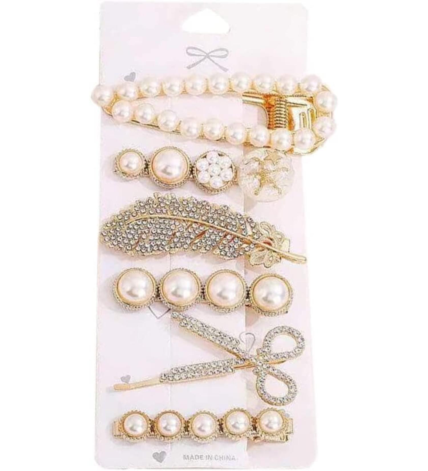 Hairpin 6-piece set Hairclip Pearl Hairpin Hair Arrangement Hair Accessories Antique Button Style Pink Hair Clip Hair Ornament Fashionable Everyday Us - Buy Online on GoSupps.com