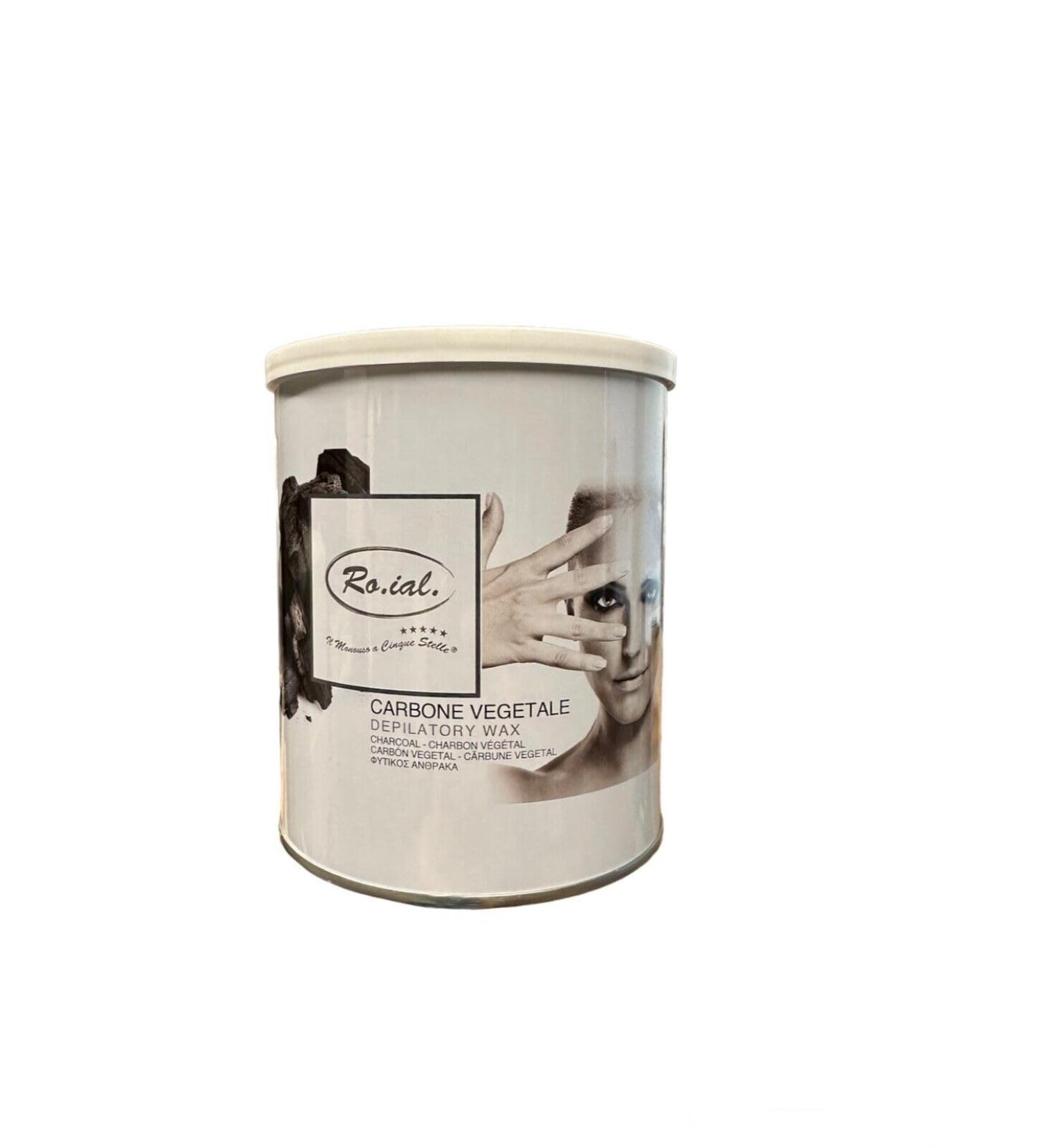 Ro.ial Warm Wax/Depilatory Wax Can for Hair Removal - with Charcoal/Charcaol - Carbon - 800 ml - Made in Italy