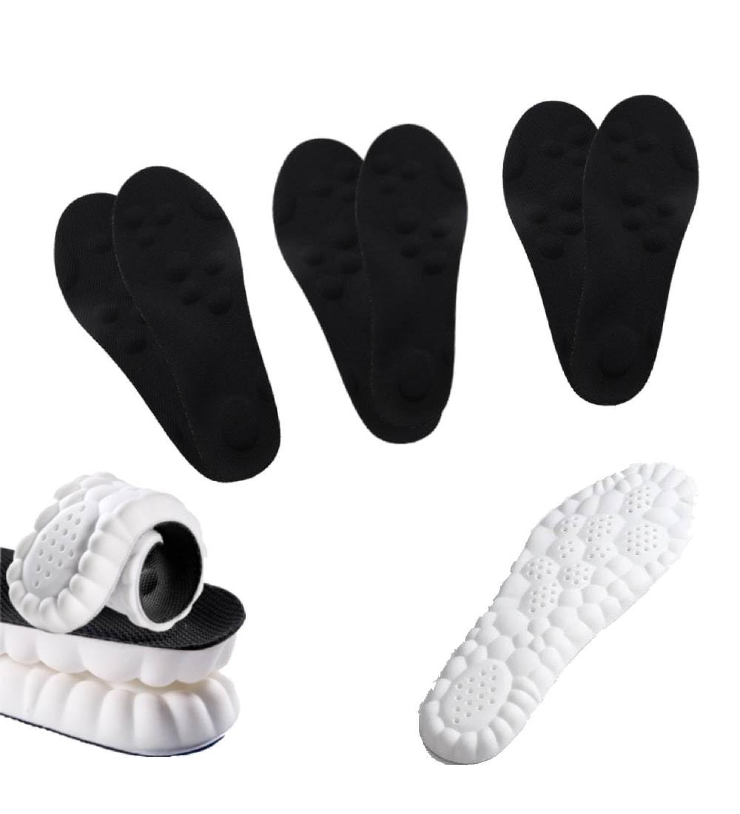 Buy 3 Pairs Cloudstride 4D Insoles for Men & Women - Super Soft U-Shape Memory Foam Breathable Shock Absorption Ankle Protection (11-12 Black) - International Shipping Available - Buy Online on GoSupps.com