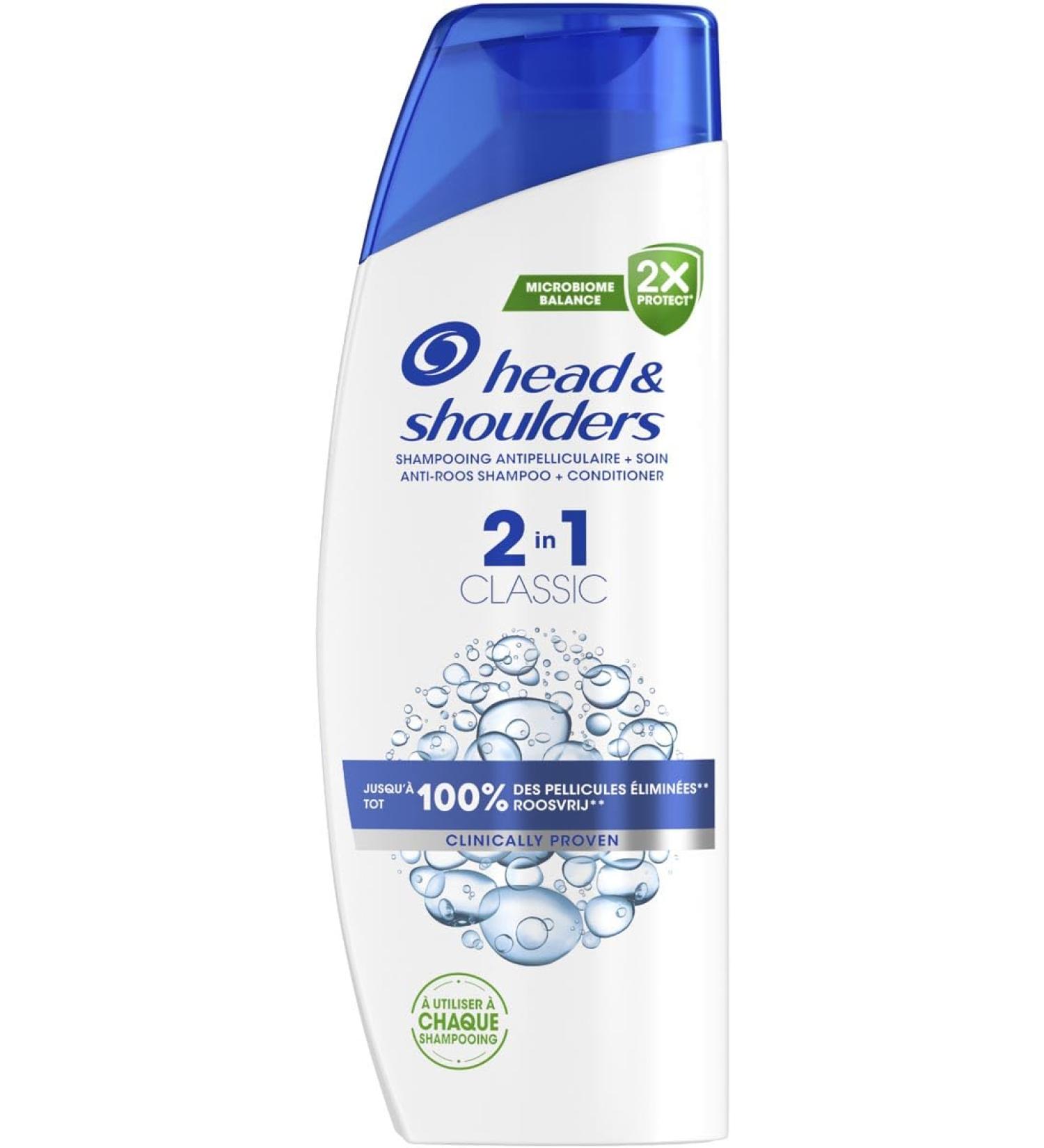 Head & Shoulders Head & Shoulders Classic 2-in-1 Anti-Dandruff Shampoo 6 x 300ml. Up to 100% of dandruff eliminated clinically proven. All hair types. Daily use. Refreshing