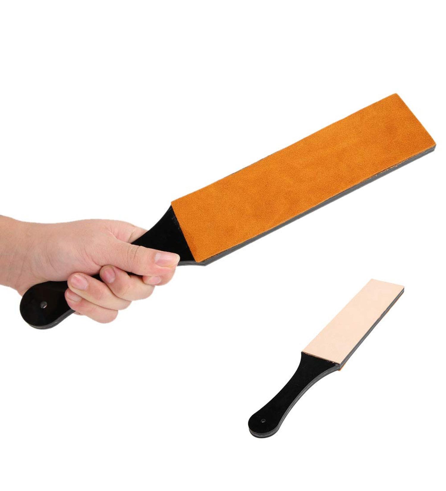 Double Sided Leather Sharpening Belt for Knife & Blade - Premium Home Sharpening Tool (L) | International Shipping Available - Buy Online on GoSupps.com